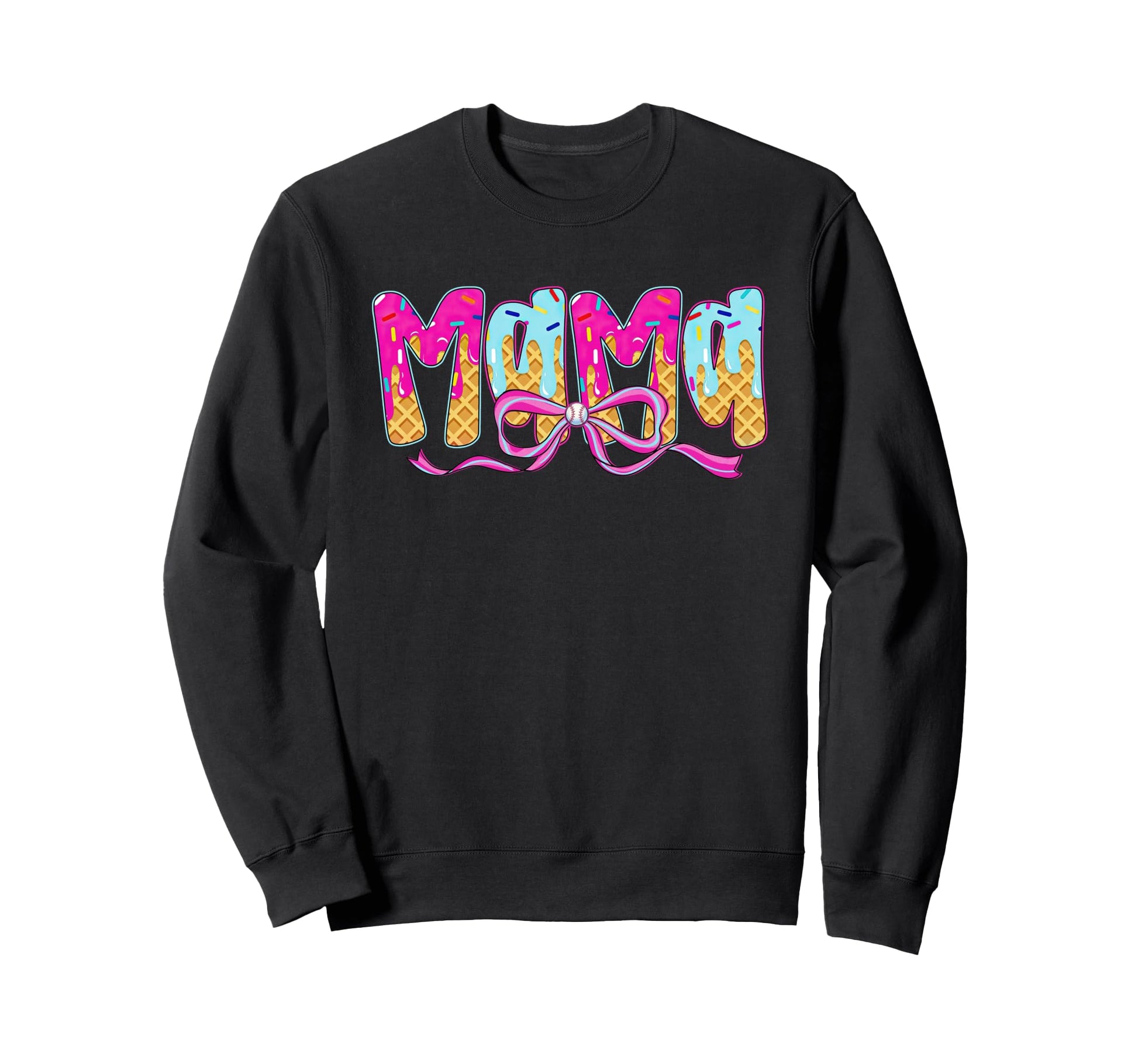 Baseball Mama Ice Cream Drip Sweatshirt - Trendy Graphic Men Women - T-Shirt, Sweatshirt, Hoodie