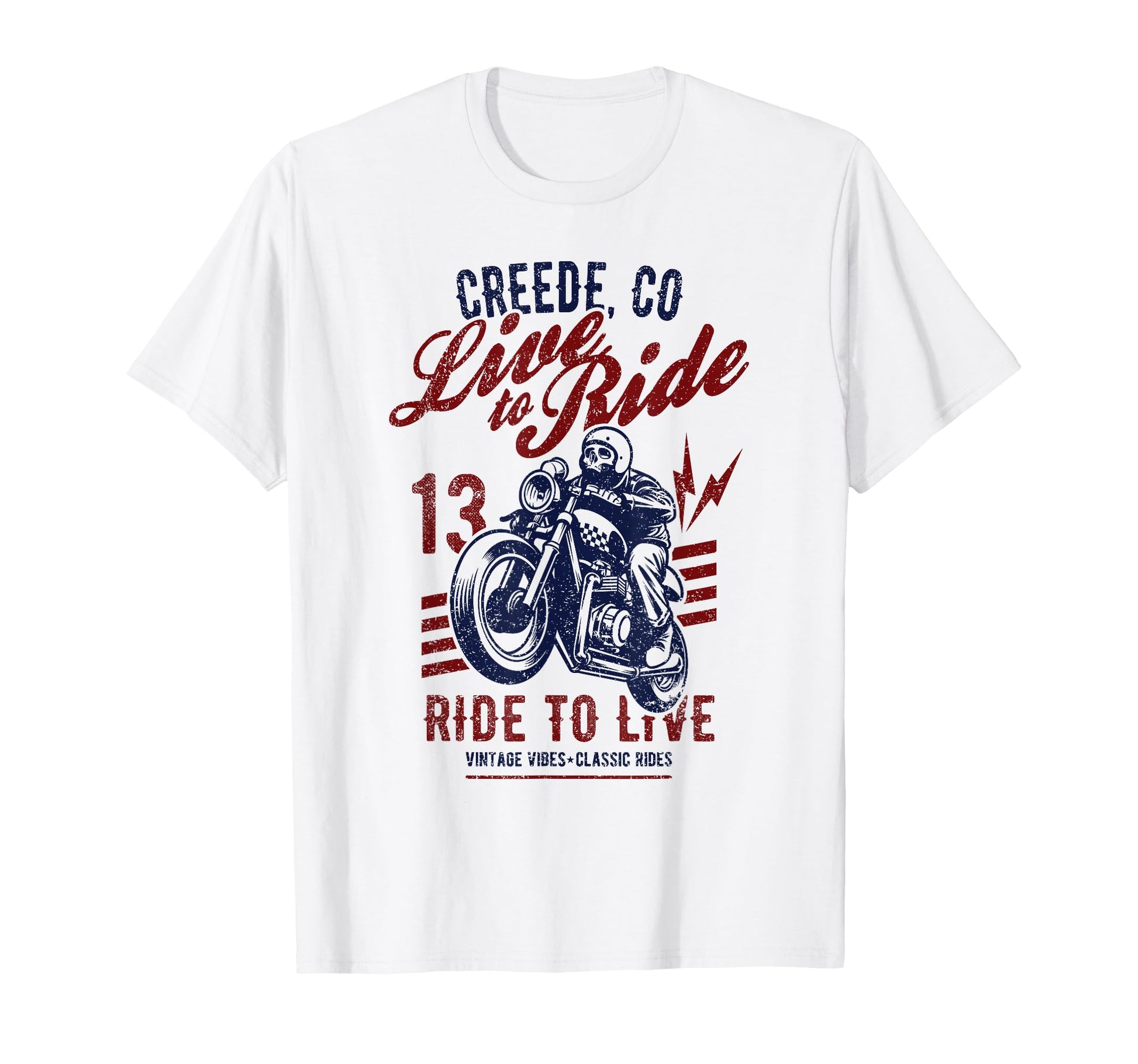 Creede Colorado Motorcycle Skull Rider T-Shirt - Streetwear Style Unisex - T-Shirt, Sweatshirt, Hoodie