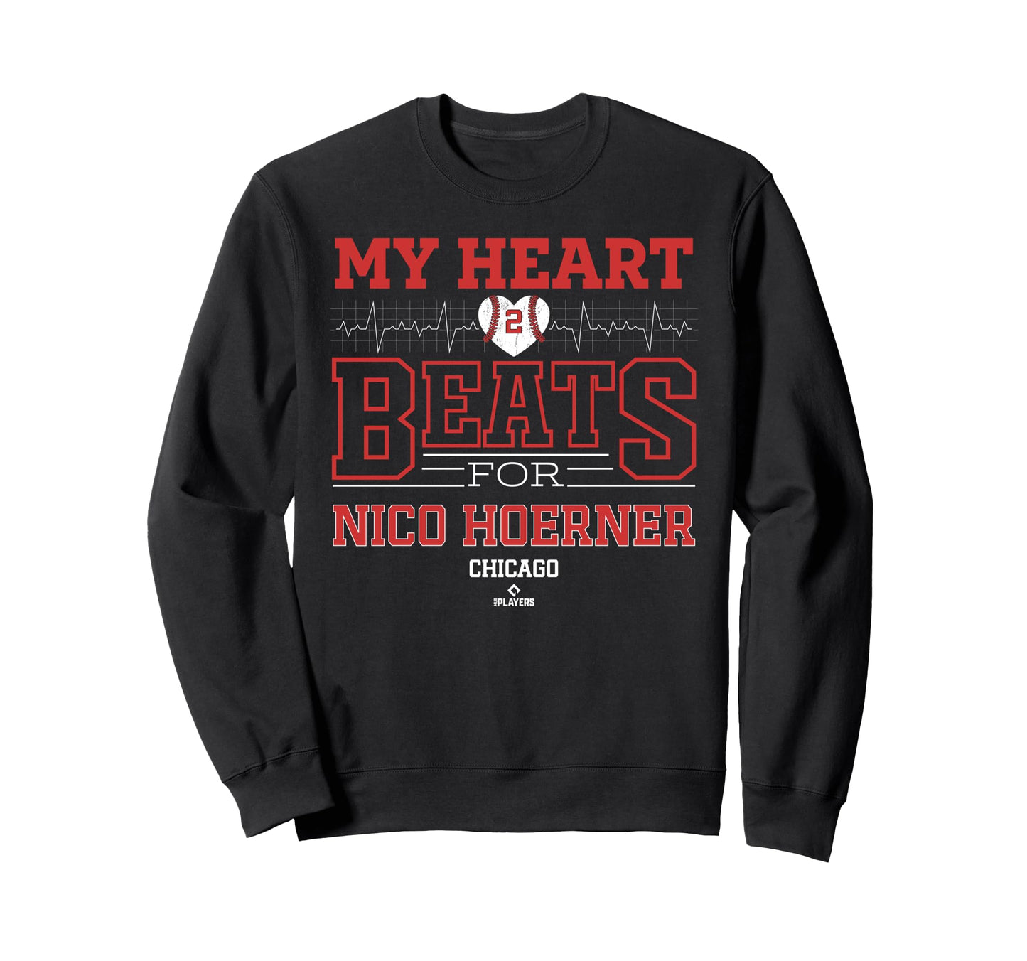 My Heart Beats Nico Hoerner Chicago Sweatshirt - Fun Novelty Design Unisex - T-Shirt, Sweatshirt, Hoodie