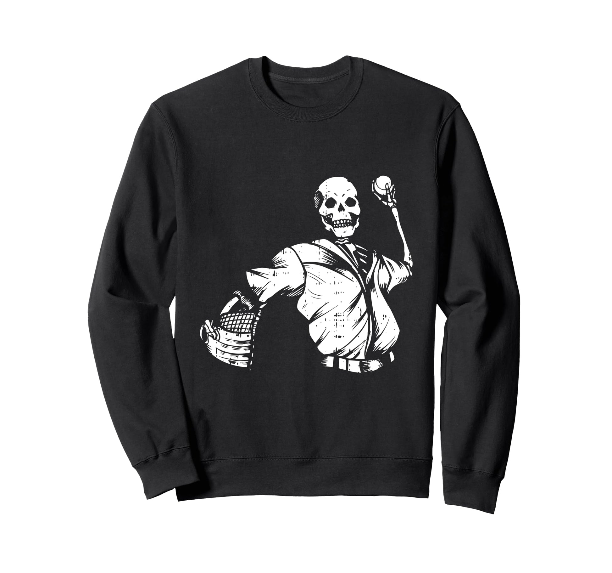Baseball Skeleton Halloween Funny Sweatshirt - Streetwear Style for Adults - T-Shirt, Sweatshirt, Hoodie