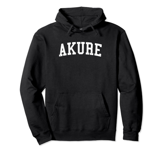 Akure Nigeria Distressed White Varsity Hoodie - Custom Art Print for Adults - T-Shirt, Sweatshirt, Hoodie