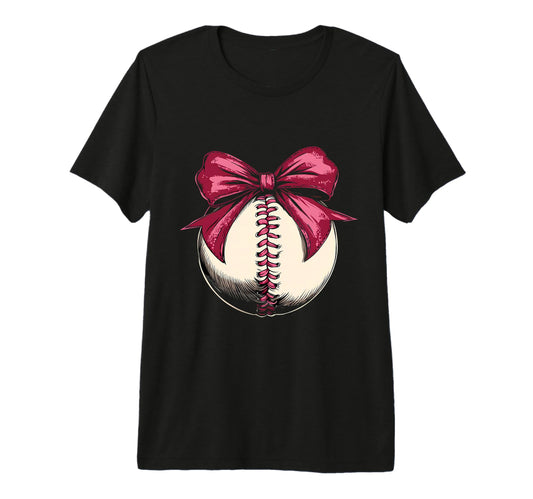 Baseball Coquette Bow Baseball Mom Tri T-Shirt - Unique Graphic Men Women - T-Shirt, Sweatshirt, Hoodie