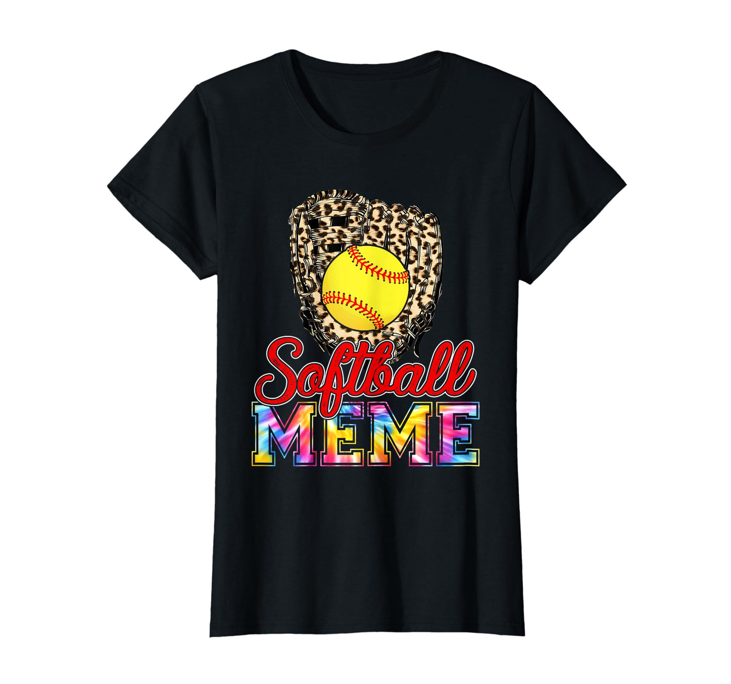 Tie Dye Softball Meme Leopard T-Shirt - Streetwear Style Men Women - T-Shirt, Sweatshirt, Hoodie