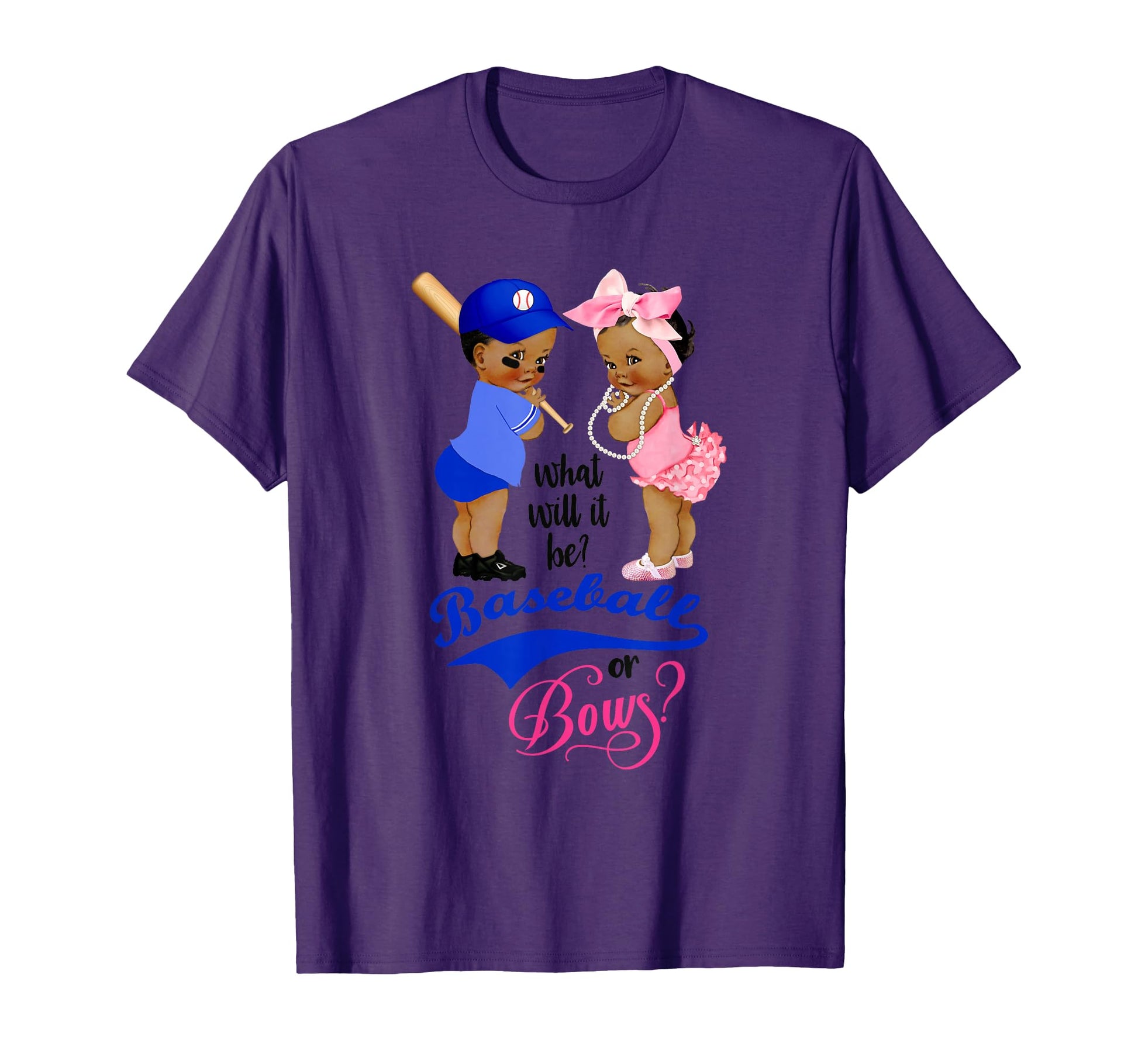 Ethnic Baseball Or Bows Gender Reveal T-Shirt - Novelty Apparel Unisex - T-Shirt, Sweatshirt, Hoodie
