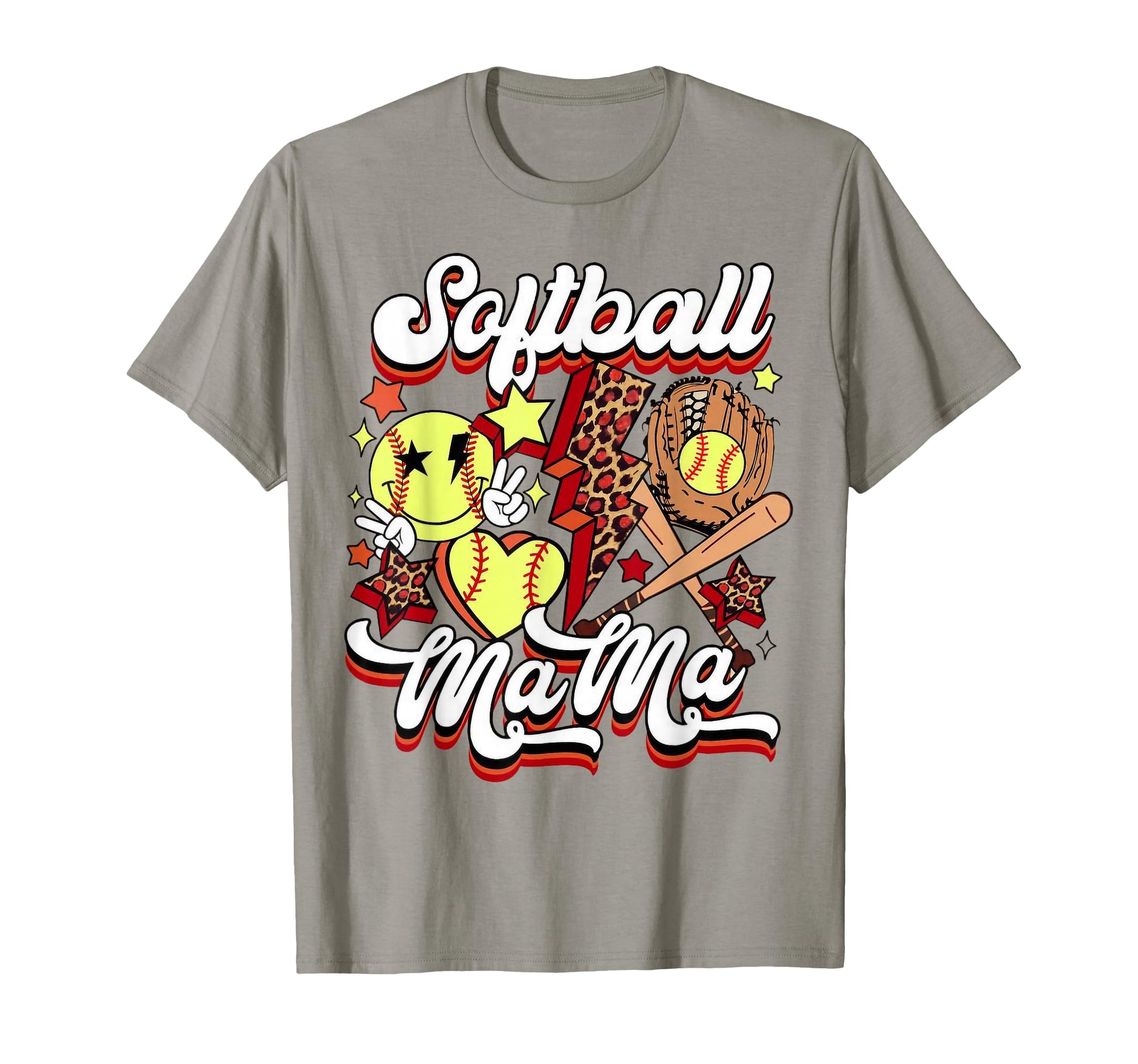 Softball Mama Lightning Bolt Funny T-Shirt - Casual Everyday Wear Unisex - T-Shirt, Sweatshirt, Hoodie