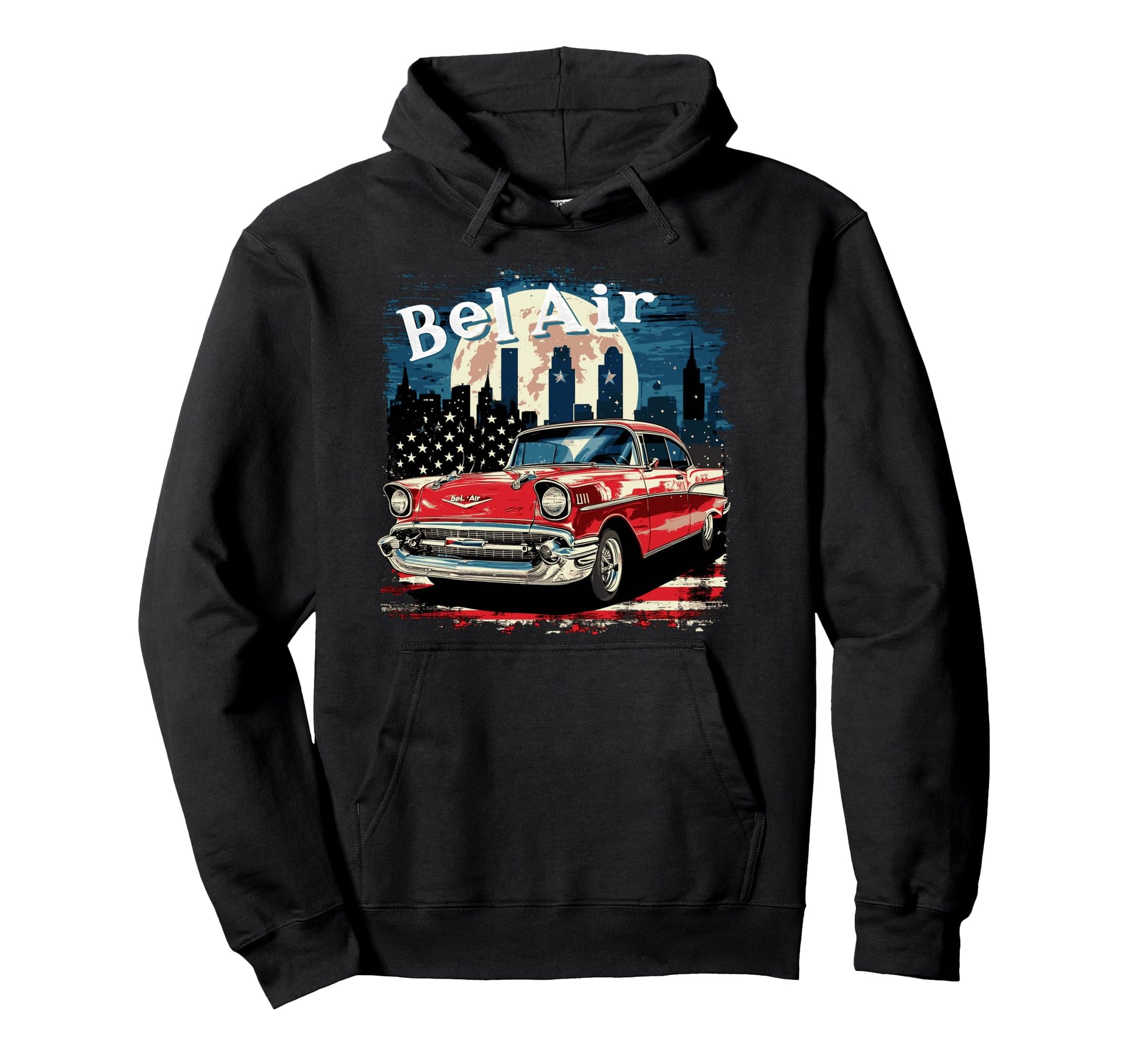 1957 Bel Air Car Old School Hot Rod Bel Air Hoodie - Graphic Print Unisex - T-Shirt, Sweatshirt, Hoodie