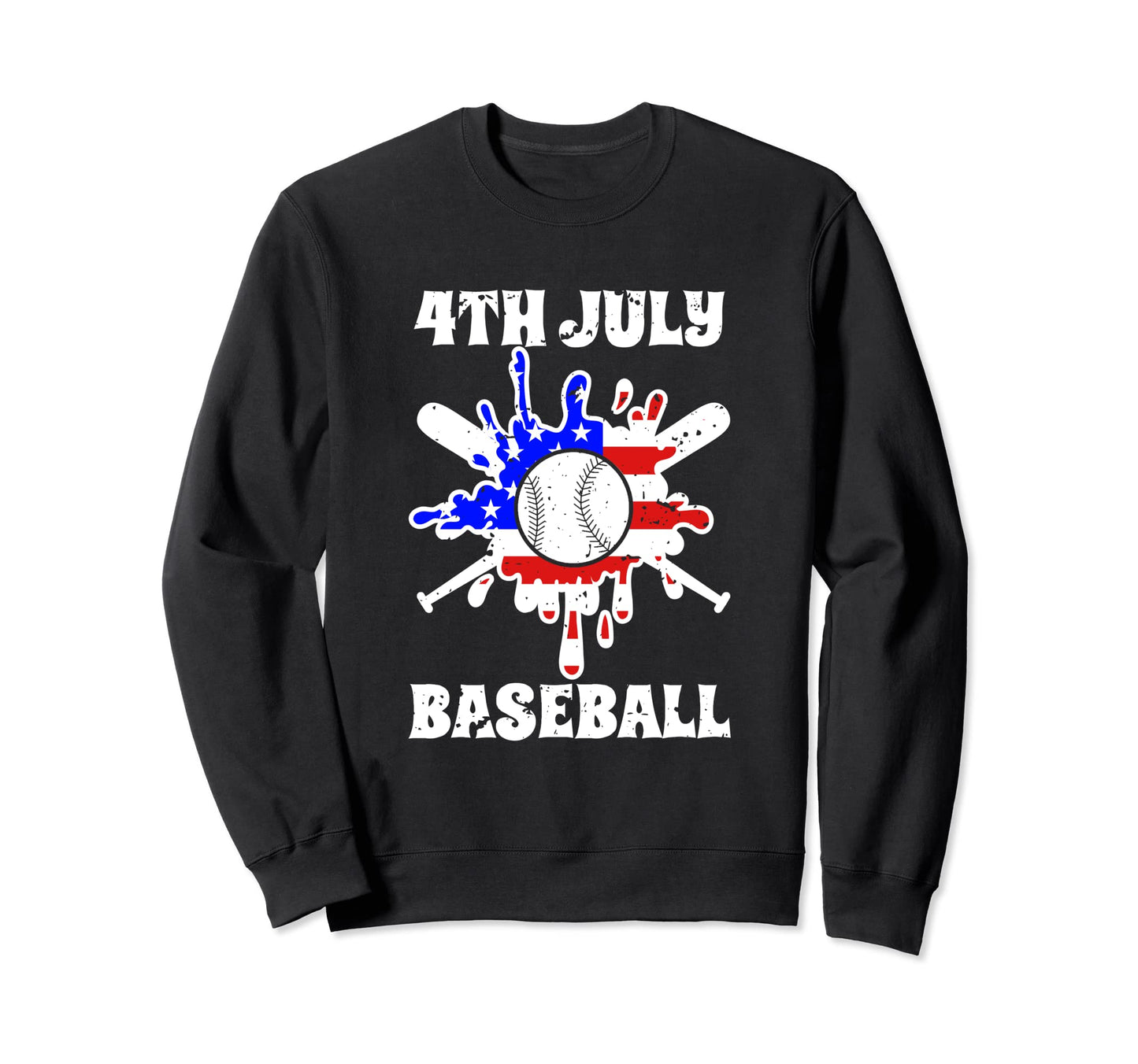 4Th July Baseball Usa America Sweatshirt - Aesthetic Graphic for Adults - T-Shirt, Sweatshirt, Hoodie