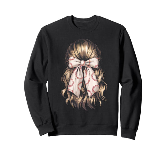 Baseball Coquette Bow Baseball Mom Sweatshirt - Streetwear Style for Adults - T-Shirt, Sweatshirt, Hoodie