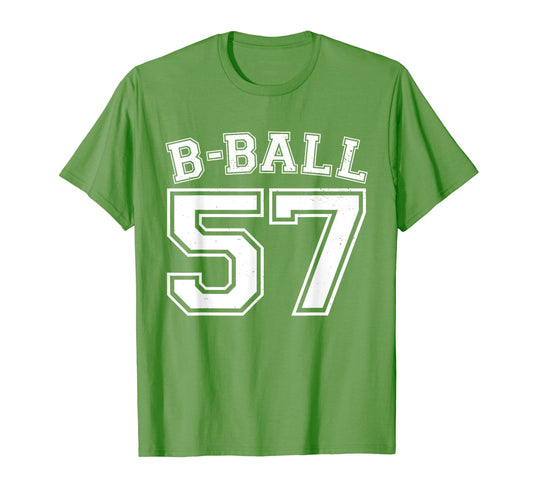 B Ball Basketball Player Number 57 T-Shirt - Minimalist Print Unisex - T-Shirt, Sweatshirt, Hoodie