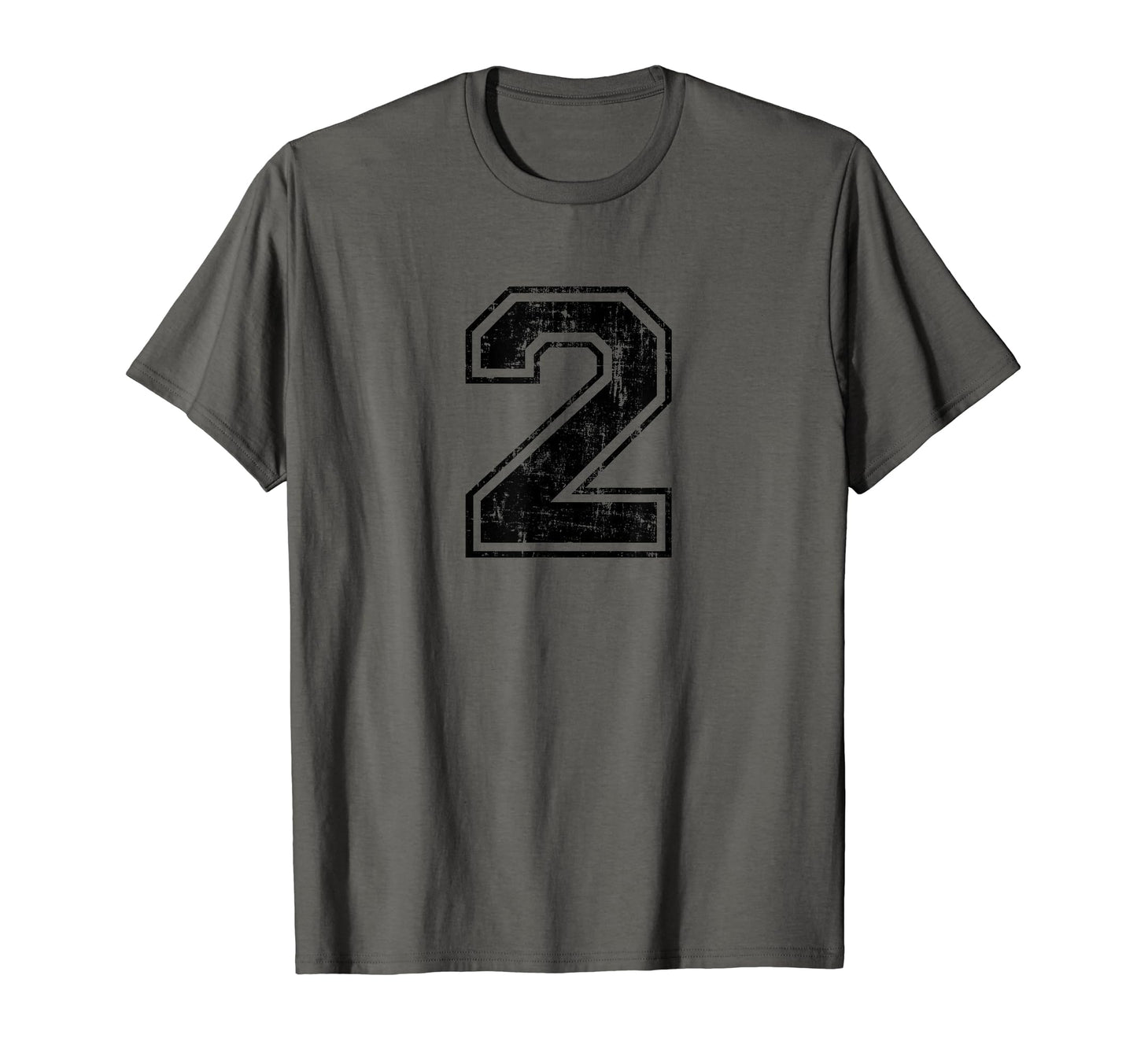 Number 2 Two Varsity Distressed Sport T-Shirt - Aesthetic Graphic Unisex - T-Shirt, Sweatshirt, Hoodie