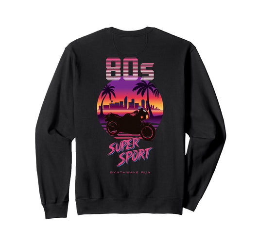 80S Supersport Synthwave Sweatshirt - Novelty Apparel for Adults - T-Shirt, Sweatshirt, Hoodie