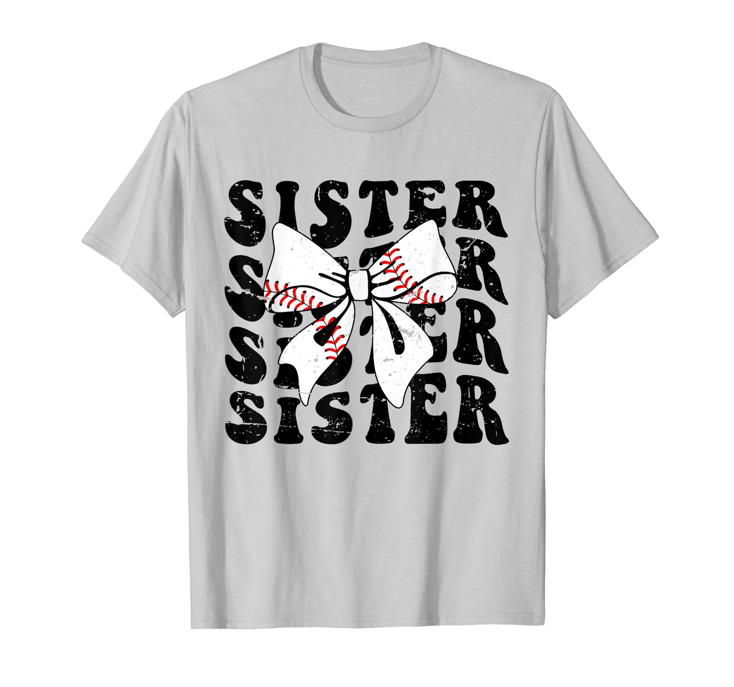 Coquette Groovy Baseball Sister Bow T-Shirt - Unique Graphic Unisex - T-Shirt, Sweatshirt, Hoodie