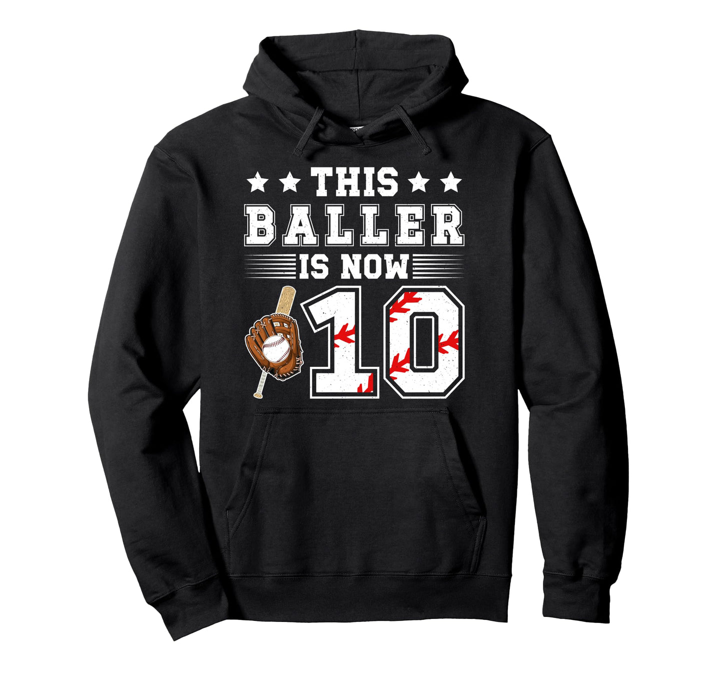 10Th Birthday Baseball 10 Year Old Hoodie - Streetwear Style Men Women - T-Shirt, Sweatshirt, Hoodie