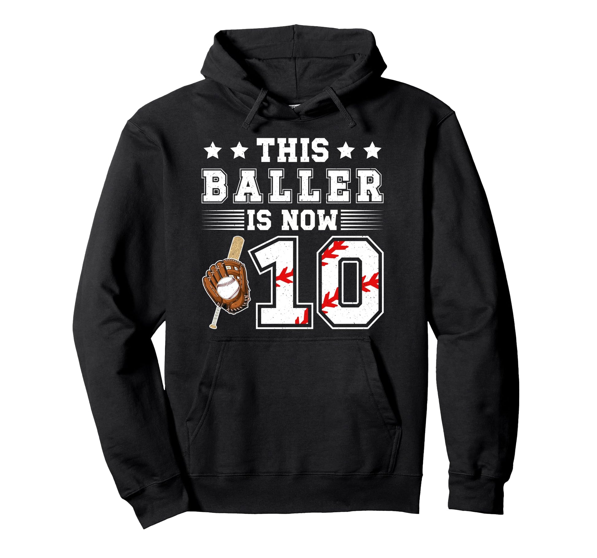 10Th Birthday Baseball 10 Year Old Hoodie - Streetwear Style Men Women - T-Shirt, Sweatshirt, Hoodie