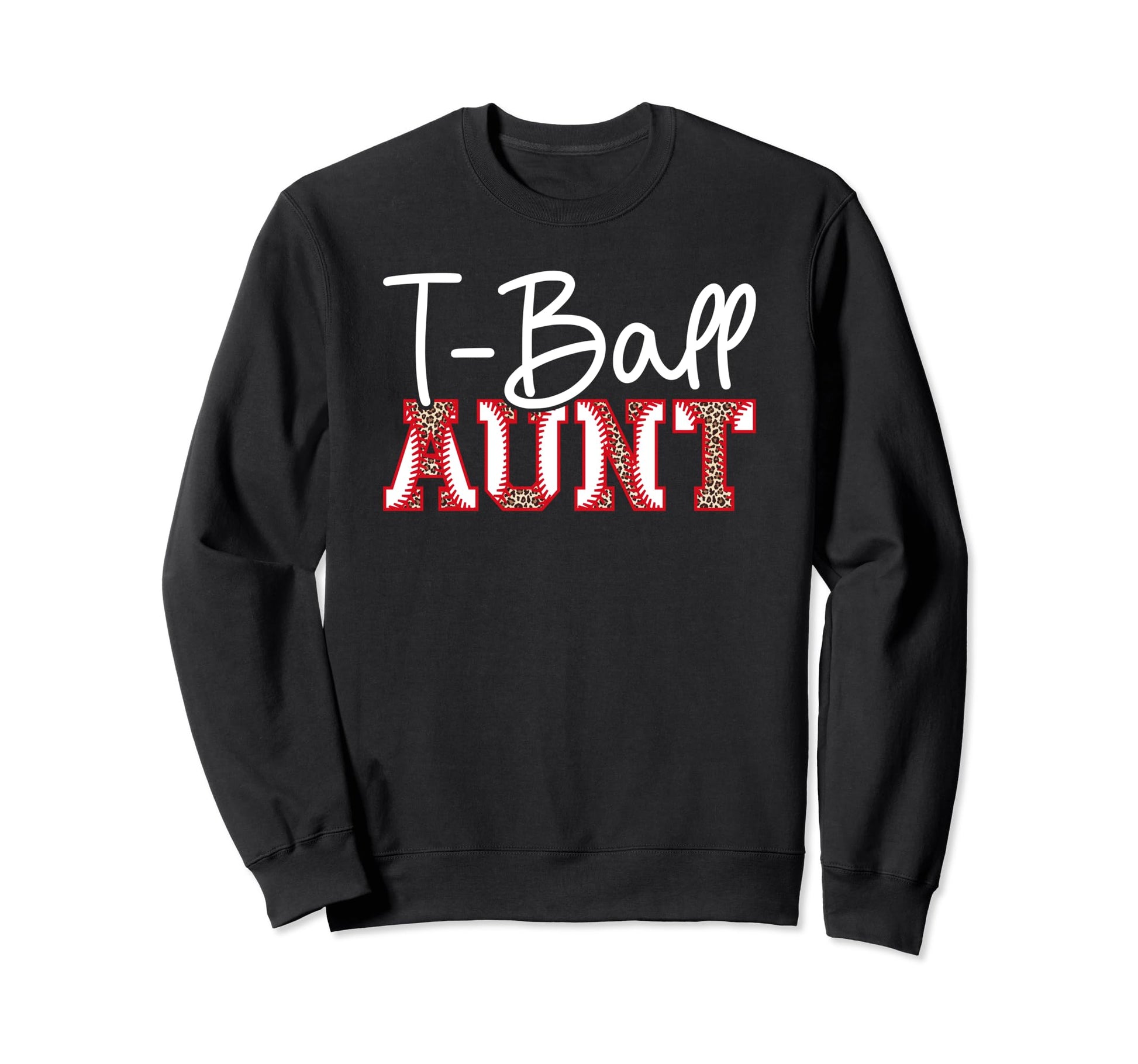 T Ball Aunt Leopard Baseball T Sweatshirt - Fun Novelty Design Men Women - T-Shirt, Sweatshirt, Hoodie
