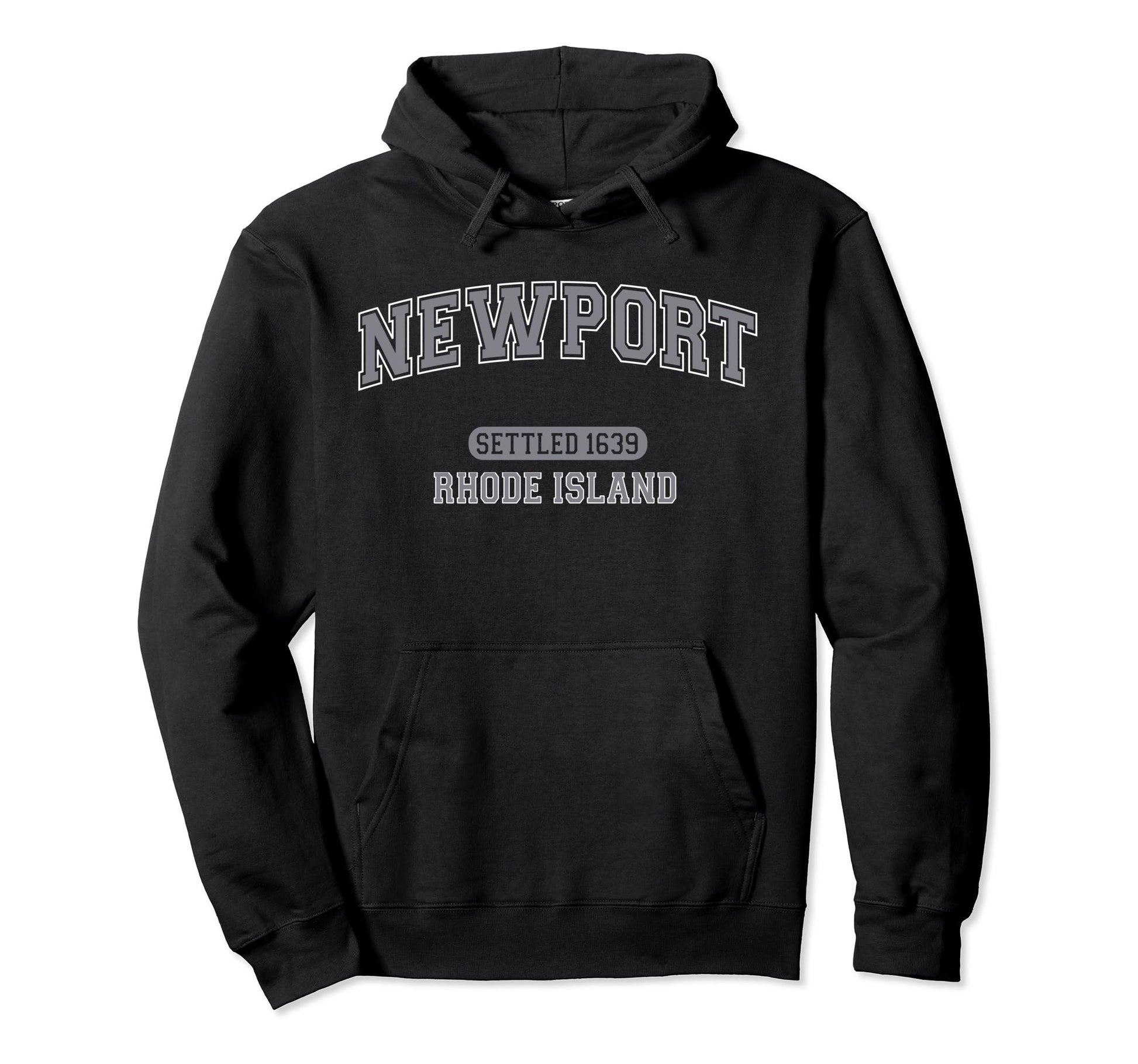 Newport Rhode Island Sports Varsity Grey Hoodie - Custom Art Print Unisex - T-Shirt, Sweatshirt, Hoodie