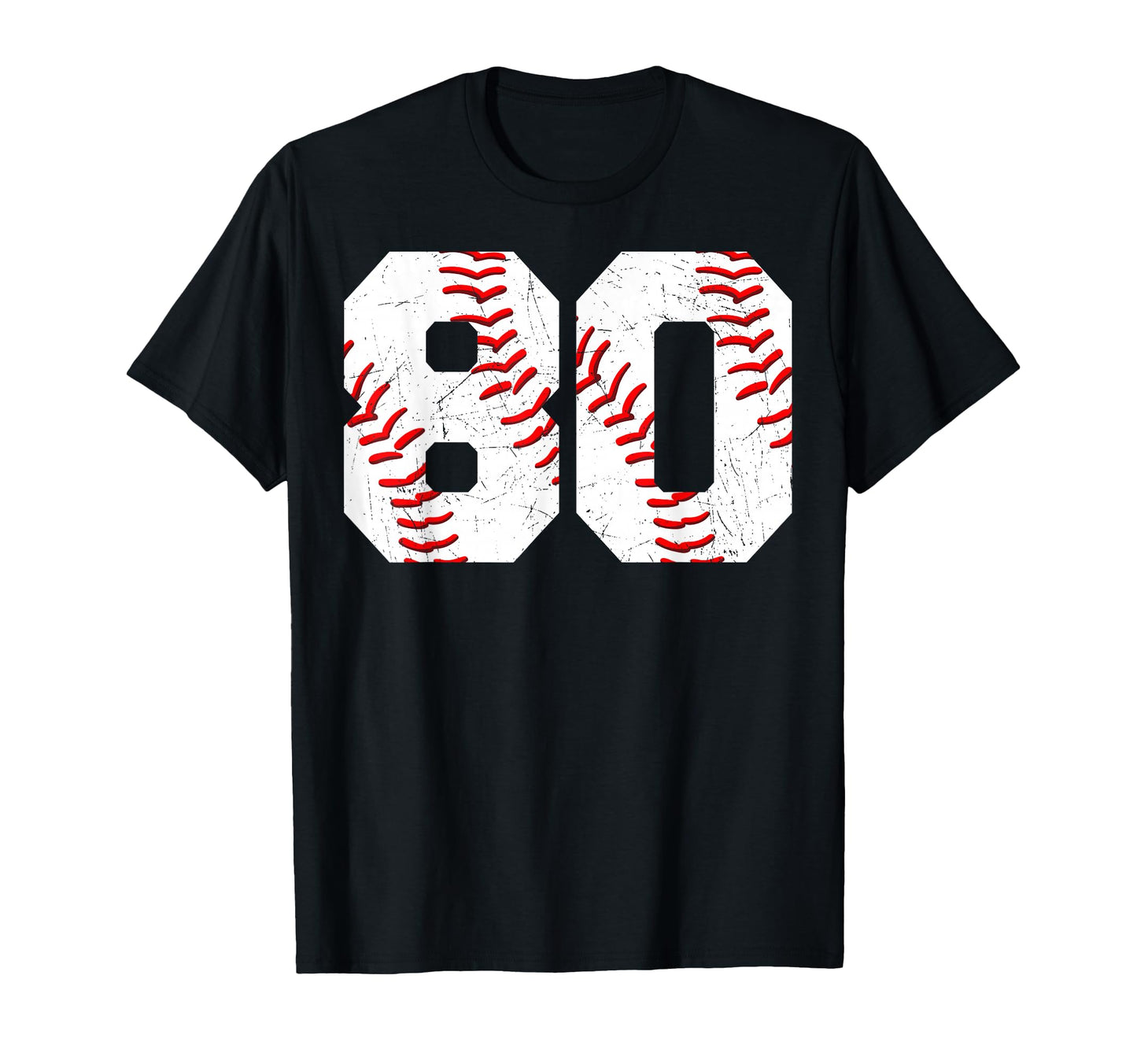 80 Birthday Baseball Theme Bday Party T-Shirt - Streetwear Style Men Women - T-Shirt, Sweatshirt, Hoodie