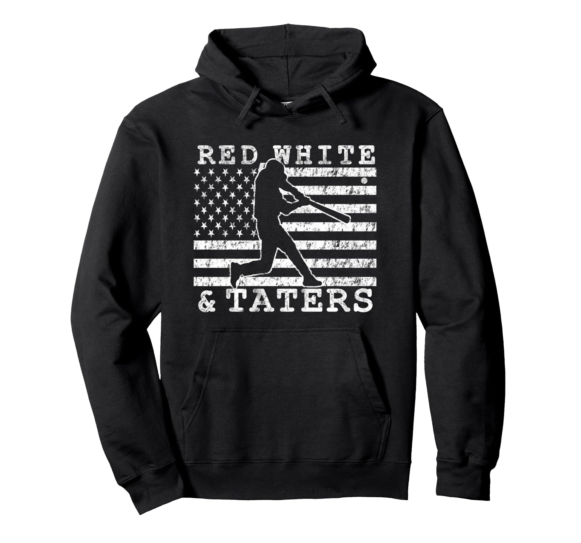Baseball Softball Hitter Home Run Red White Hoodie - Graphic Print Unisex - T-Shirt, Sweatshirt, Hoodie