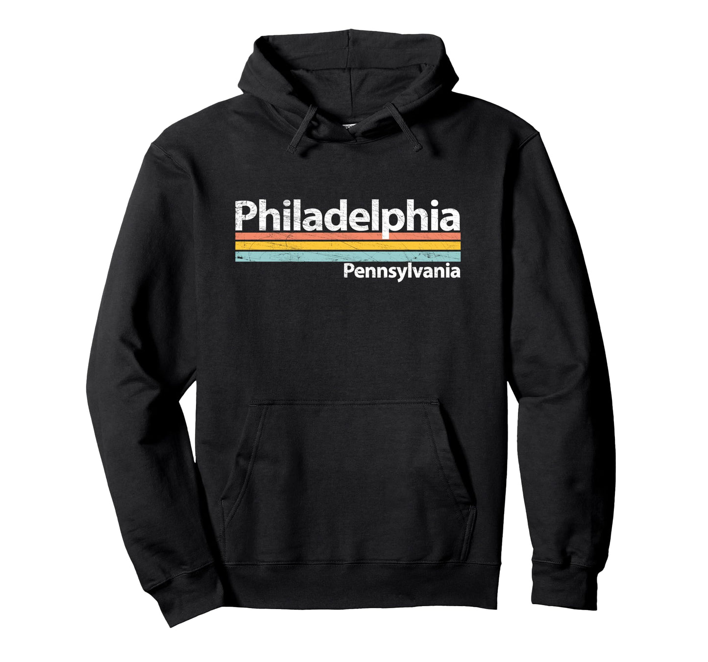 Philadelphia Pennsylvania Worn Stripes Hoodie - Aesthetic Graphic Men Women - T-Shirt, Sweatshirt, Hoodie