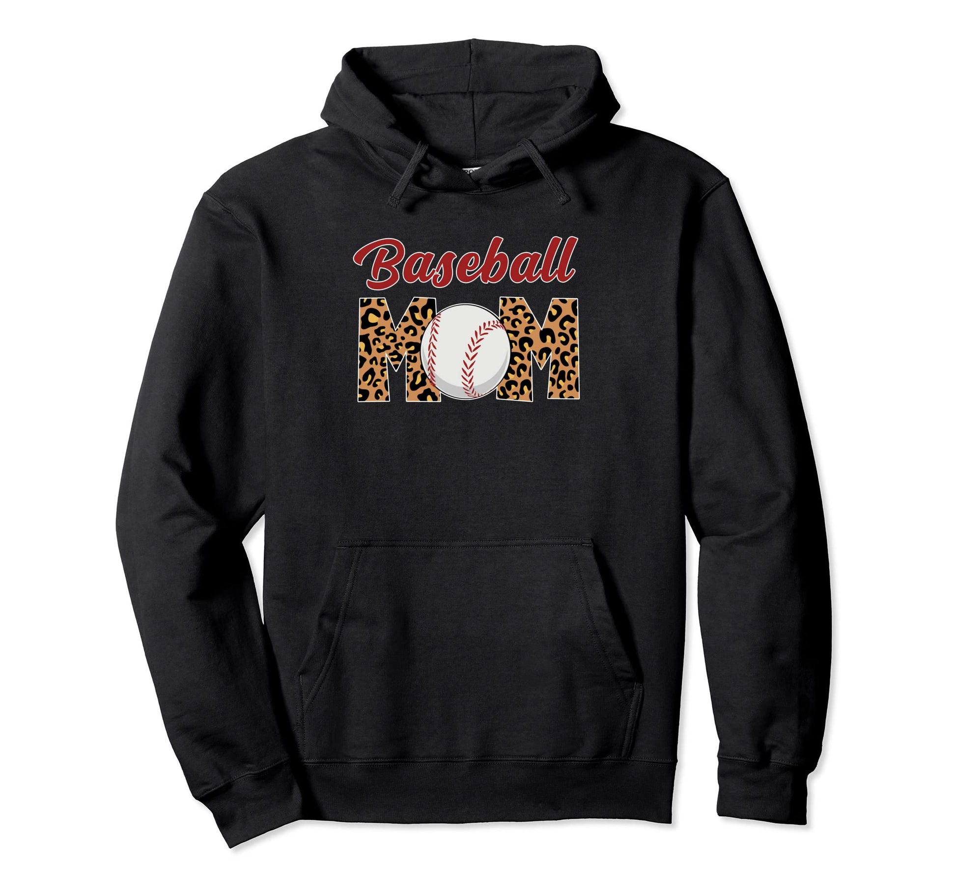 Baseball Mom Leopard Leopard Hoodie - Fun Novelty Design Men Women - T-Shirt, Sweatshirt, Hoodie