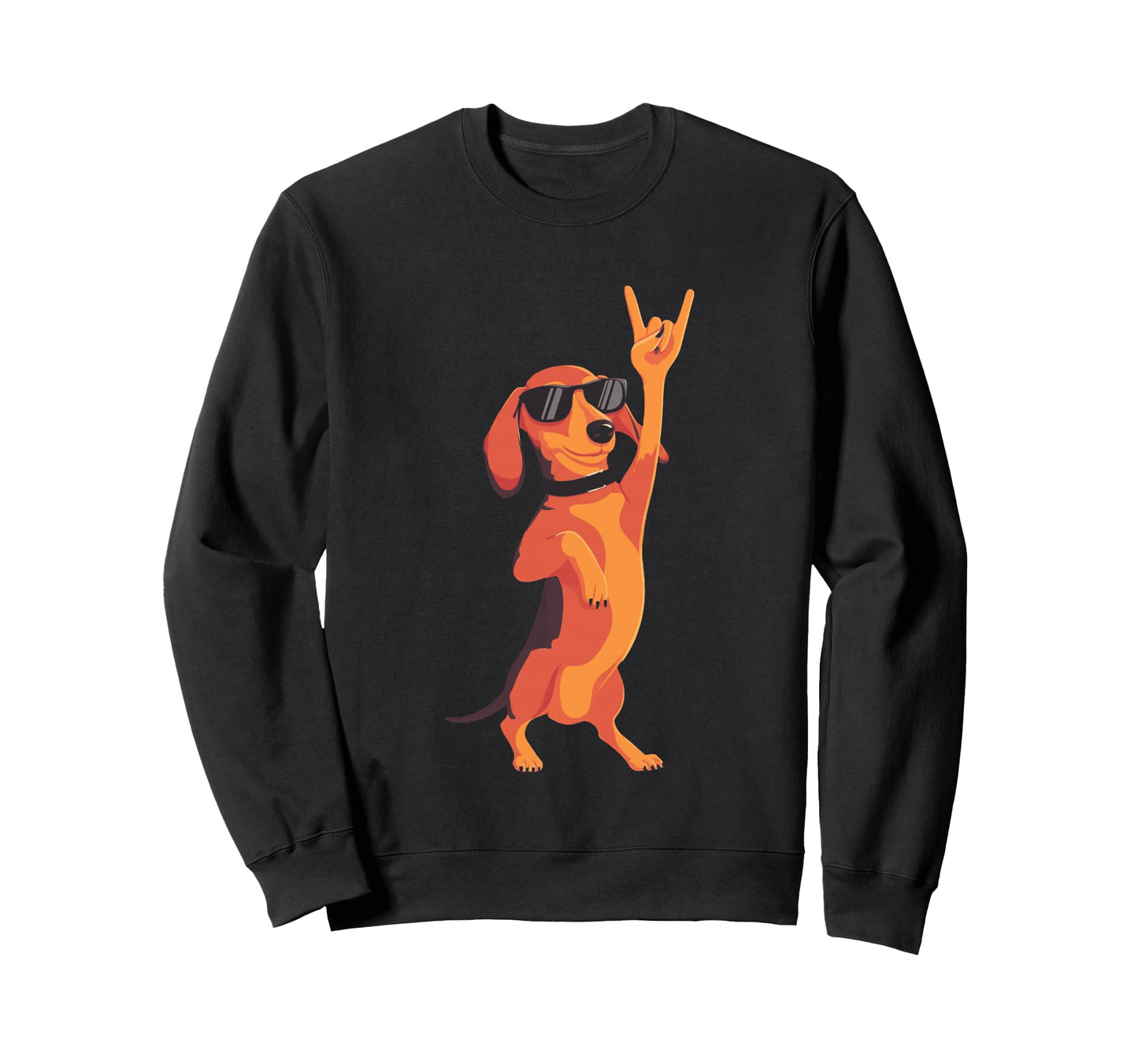 Dachshund Wiener Sausage Dog Rock Sweatshirt - Custom Art Print for Adults - T-Shirt, Sweatshirt, Hoodie