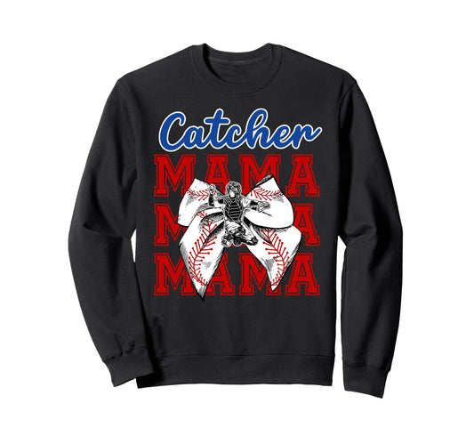 Baseball Catcher Mama Coquette Sweatshirt - Custom Art Print Men Women - T-Shirt, Sweatshirt, Hoodie