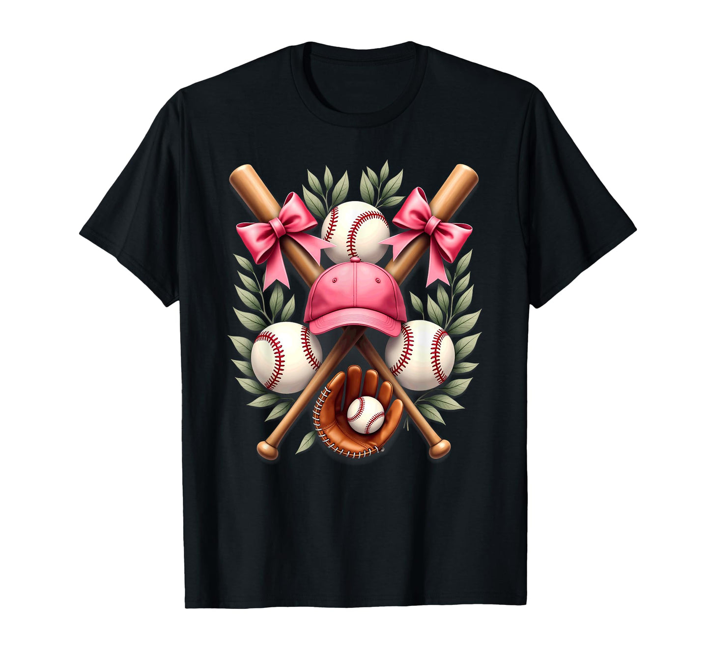 Baseball Mom Grandma Coquette Bow T-Shirt - Fun Novelty Design Men Women - T-Shirt, Sweatshirt, Hoodie
