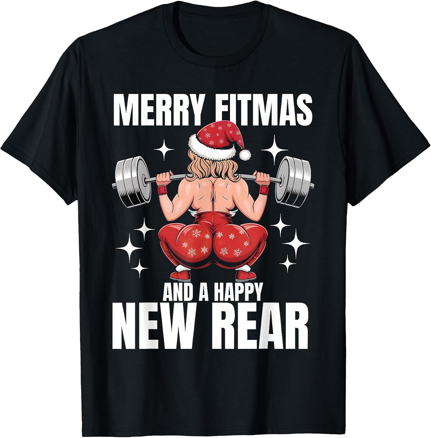 Merry Fitmas Happy New Year Workout Gym Merch - Adult & Kids T-Shirts, Sweatshirts & Hoodies apparel design preview 1