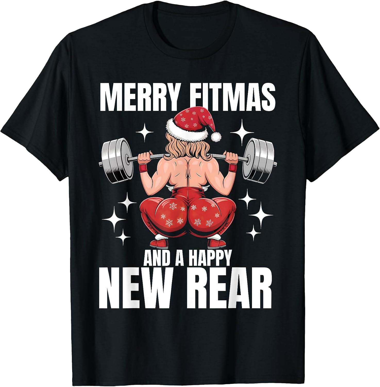 Merry Fitmas Happy New Year Workout Gym Merch - Adult & Kids T-Shirts, Sweatshirts & Hoodies apparel design preview 1