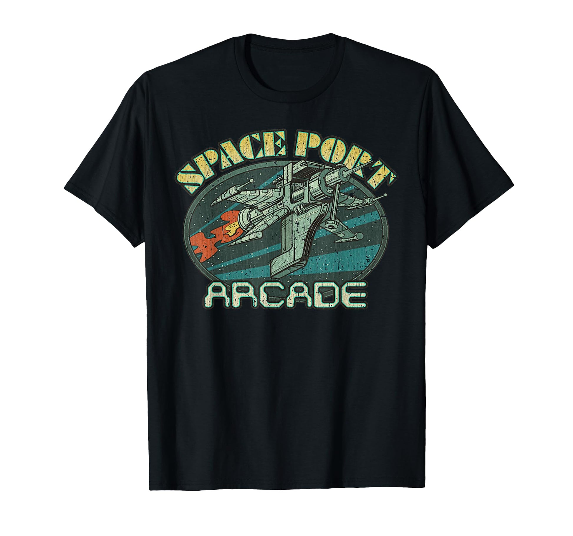 Space Port Arcade Spaceship T-Shirt - Fun Novelty Design for Adults - T-Shirt, Sweatshirt, Hoodie