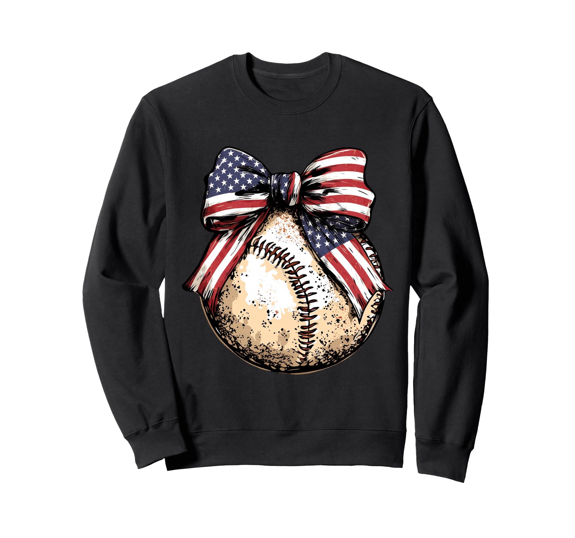 American Baseball Coquette Bow Sweatshirt - Trendy Graphic Unisex - T-Shirt, Sweatshirt, Hoodie