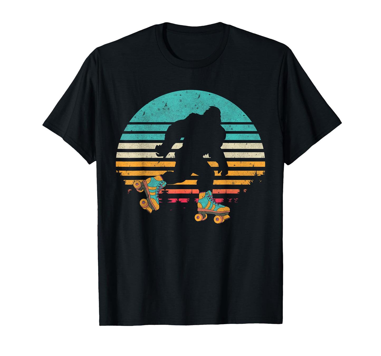 Bigfoot Roller Skating Sunset 80S 90S T-Shirt - Graphic Print for Adults - T-Shirt, Sweatshirt, Hoodie