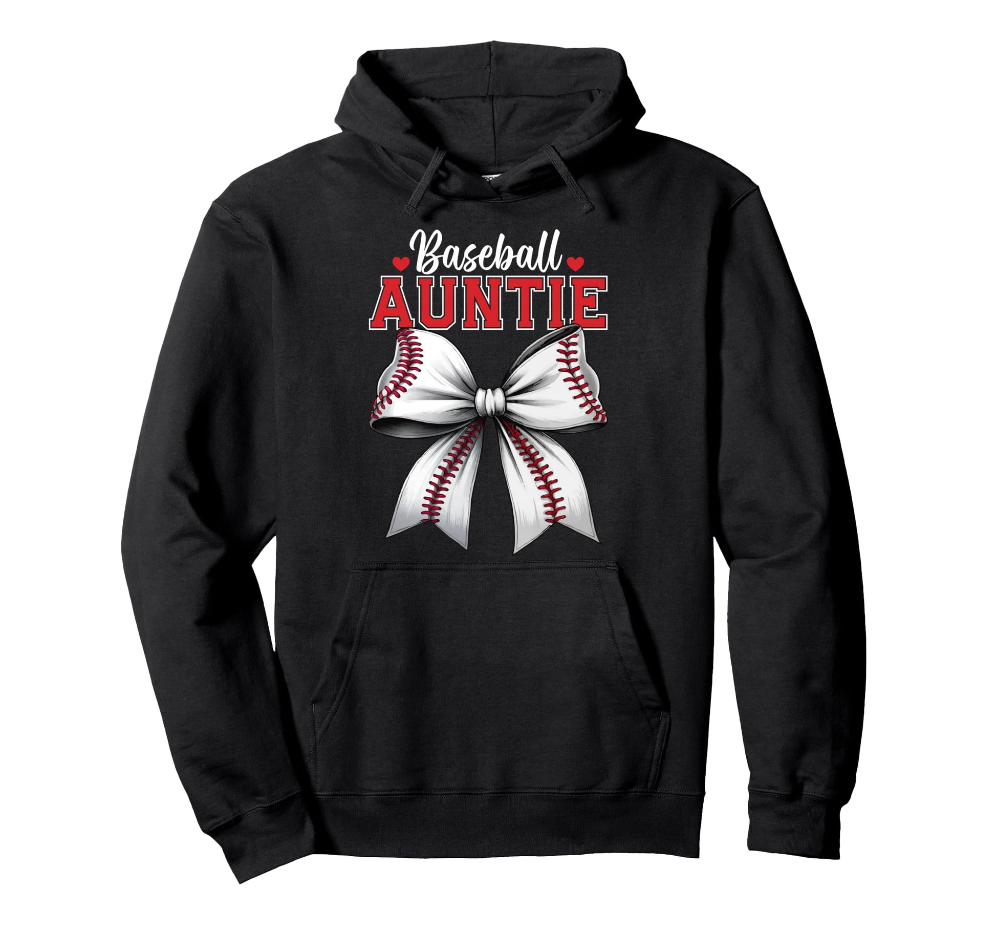Baseball Auntie Coquette Ribbon Hoodie - Casual Everyday Wear Men Women - T-Shirt, Sweatshirt, Hoodie