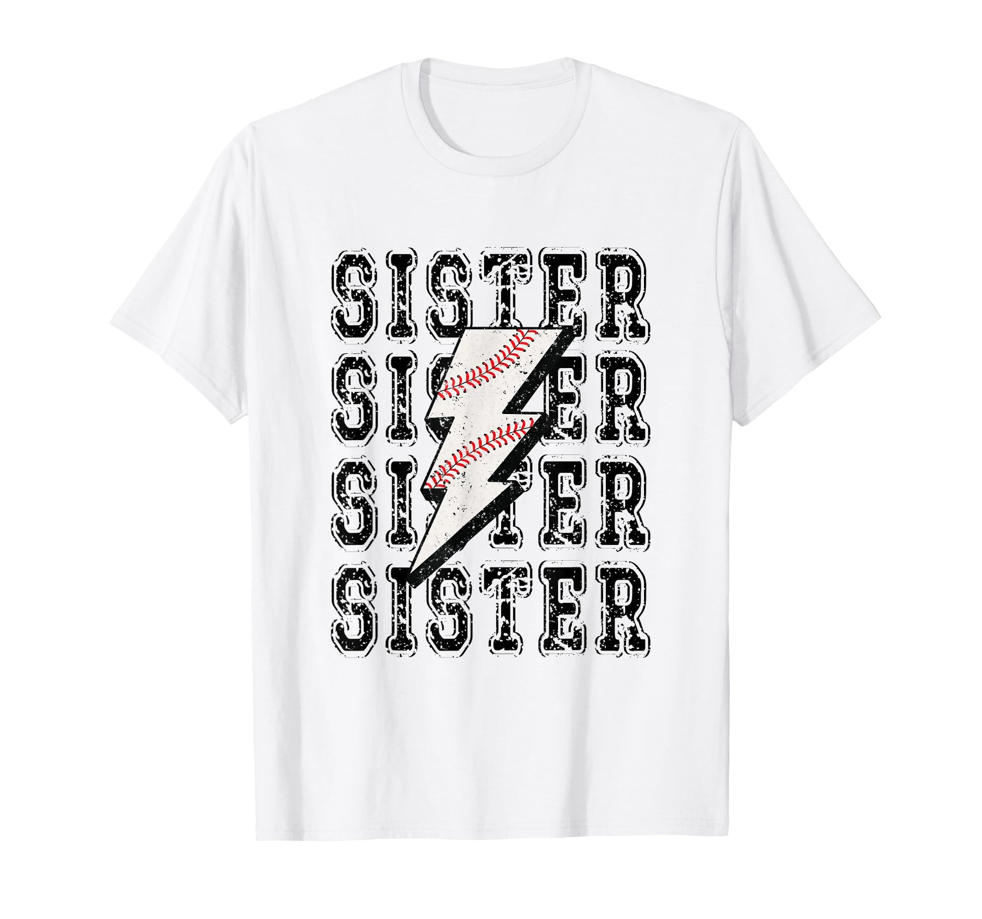 Baseball Sister Lightning Bolt T-Shirt - Custom Art Print for Adults - T-Shirt, Sweatshirt, Hoodie