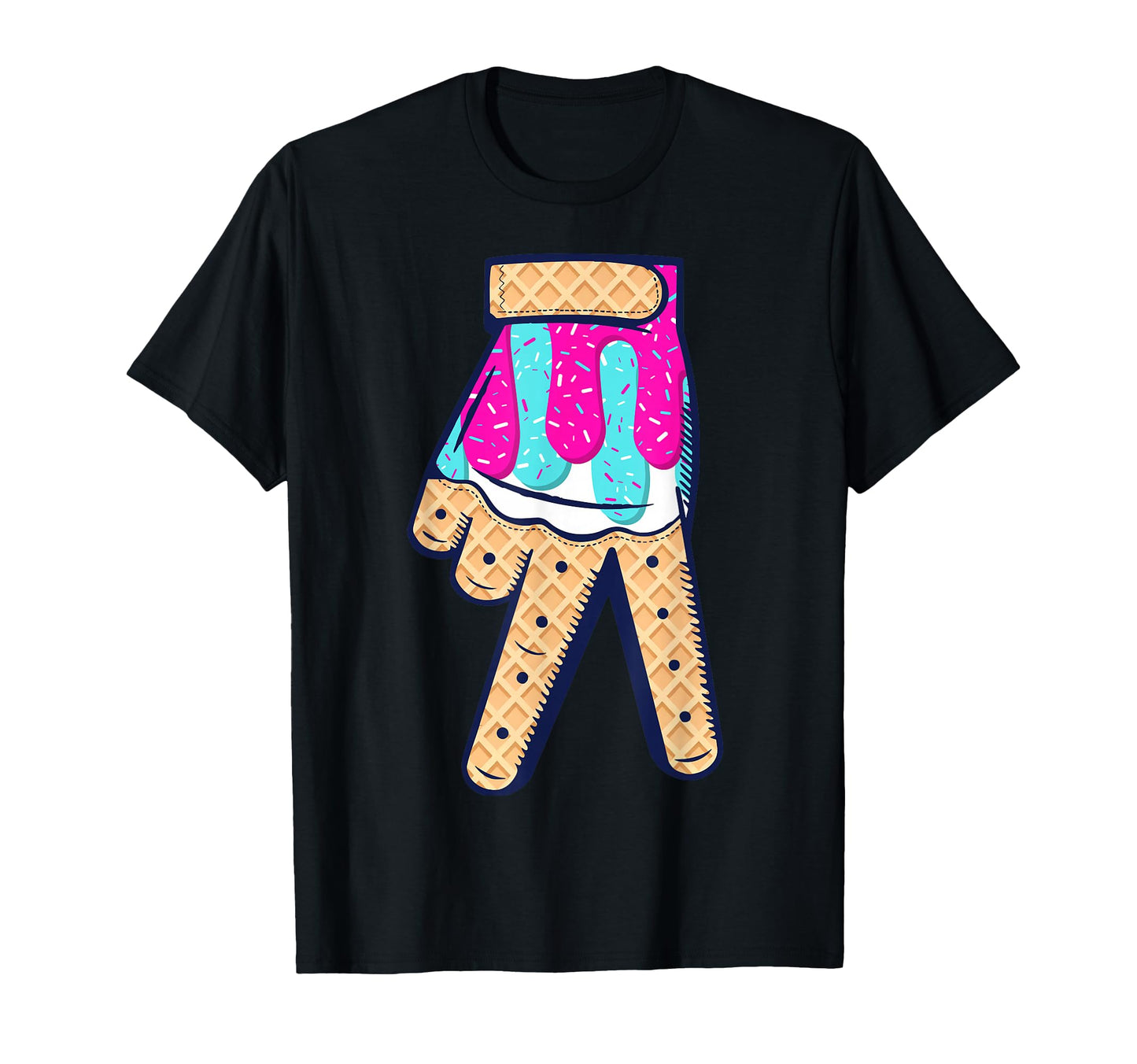 Baseball Ice Cream Drip Glove T-Shirt - Aesthetic Graphic for Adults - T-Shirt, Sweatshirt, Hoodie