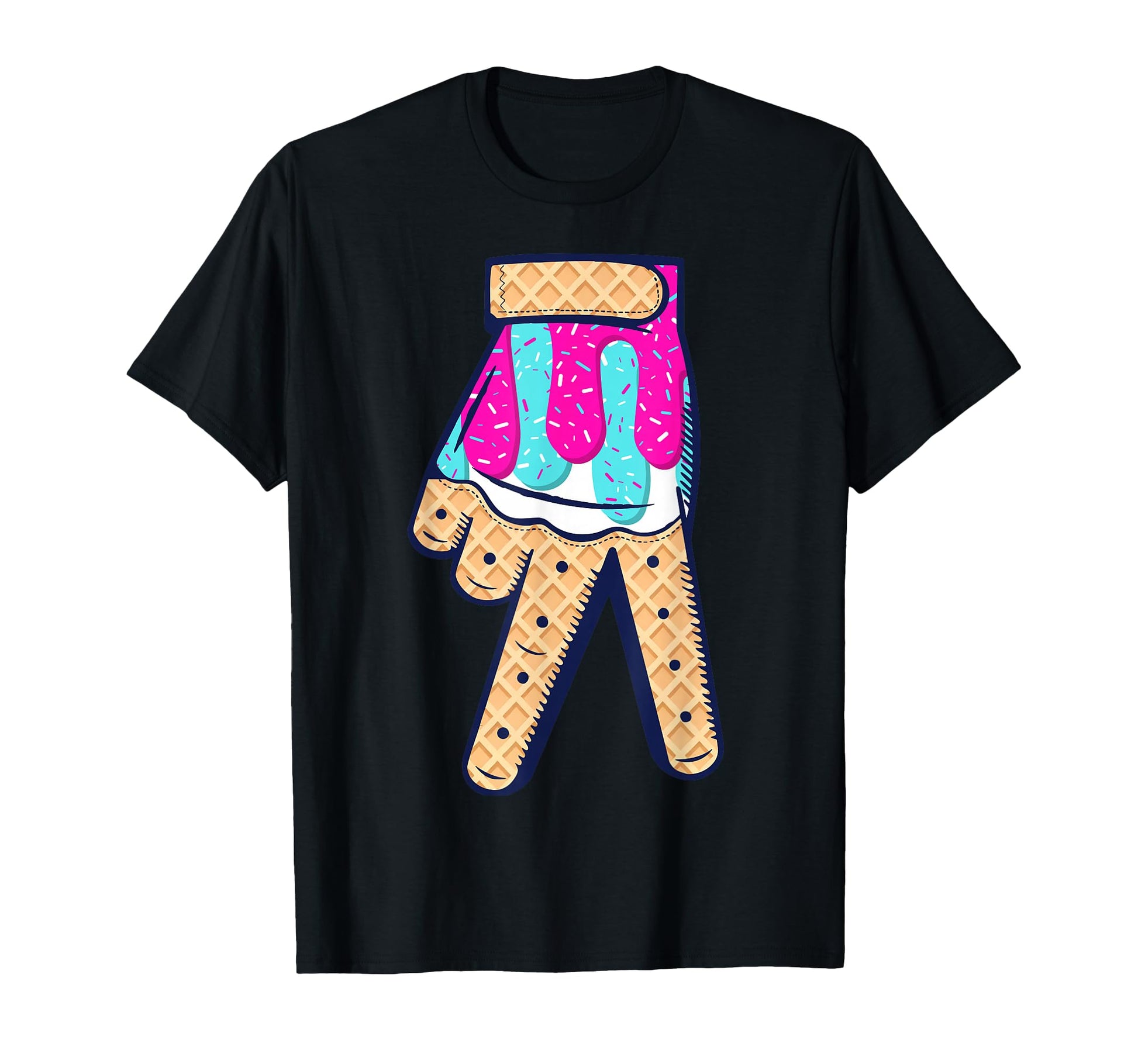 Baseball Ice Cream Drip Glove T-Shirt - Aesthetic Graphic for Adults - T-Shirt, Sweatshirt, Hoodie