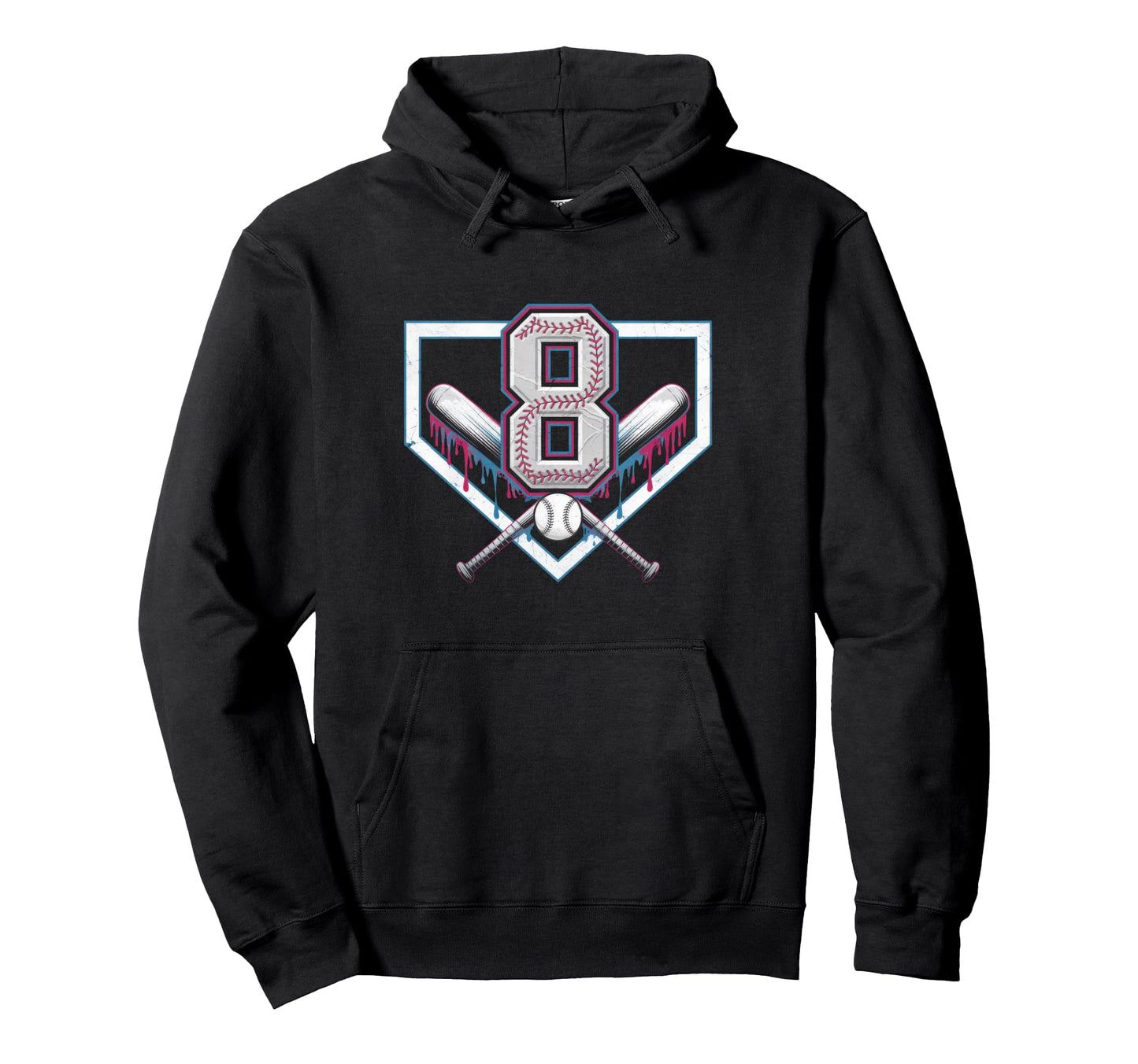 Sprinkle 8Th Birthday Baseball Home Ice Hoodie - Trendy Graphic for Adults - T-Shirt, Sweatshirt, Hoodie