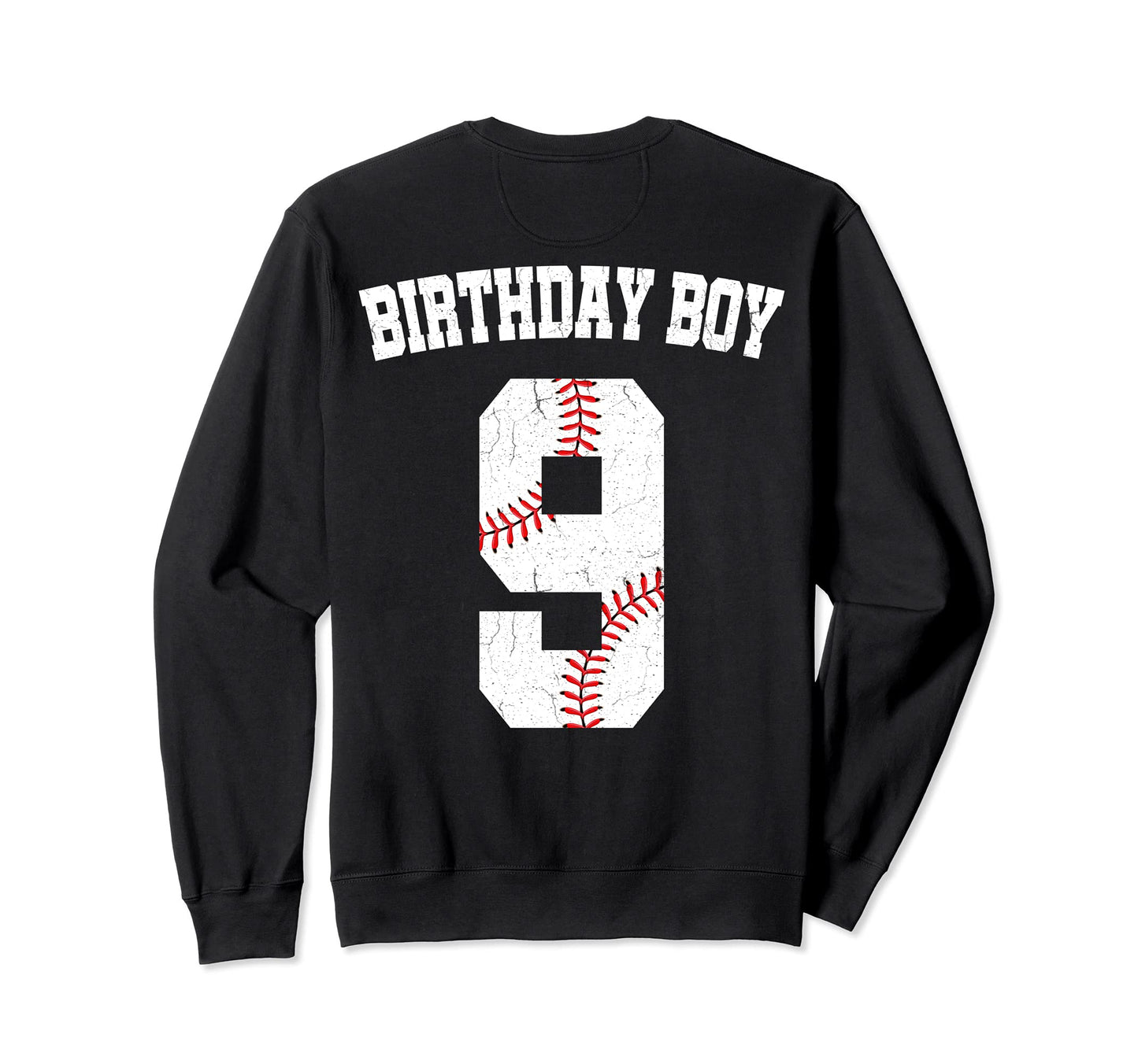 Birthday 9 Baseball Player 9Th Sweatshirt - Minimalist Print Men Women - T-Shirt, Sweatshirt, Hoodie