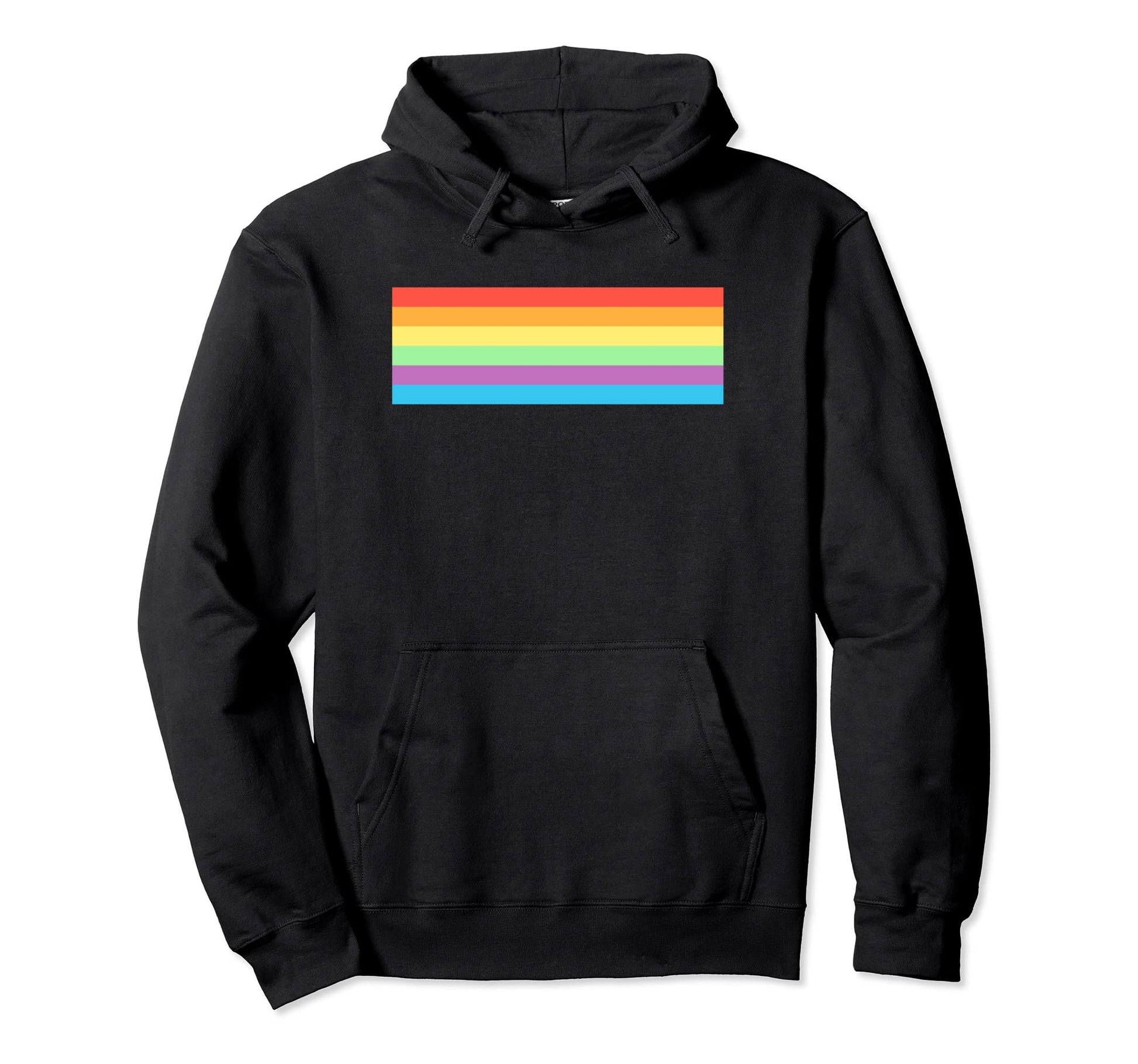 Rainbow Stripes 80S Y2K Aesthetic Hoodie - Aesthetic Graphic for Adults - T-Shirt, Sweatshirt, Hoodie