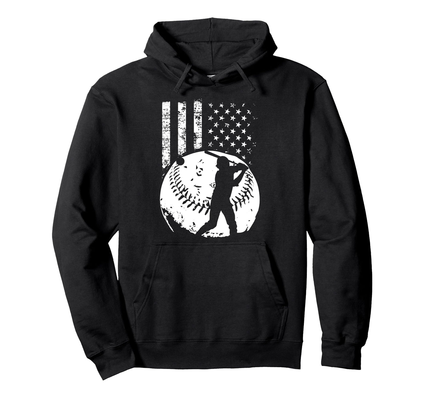 Patriotic American Flag Baseball Baseball Hoodie - Trendy Graphic Men Women - T-Shirt, Sweatshirt, Hoodie