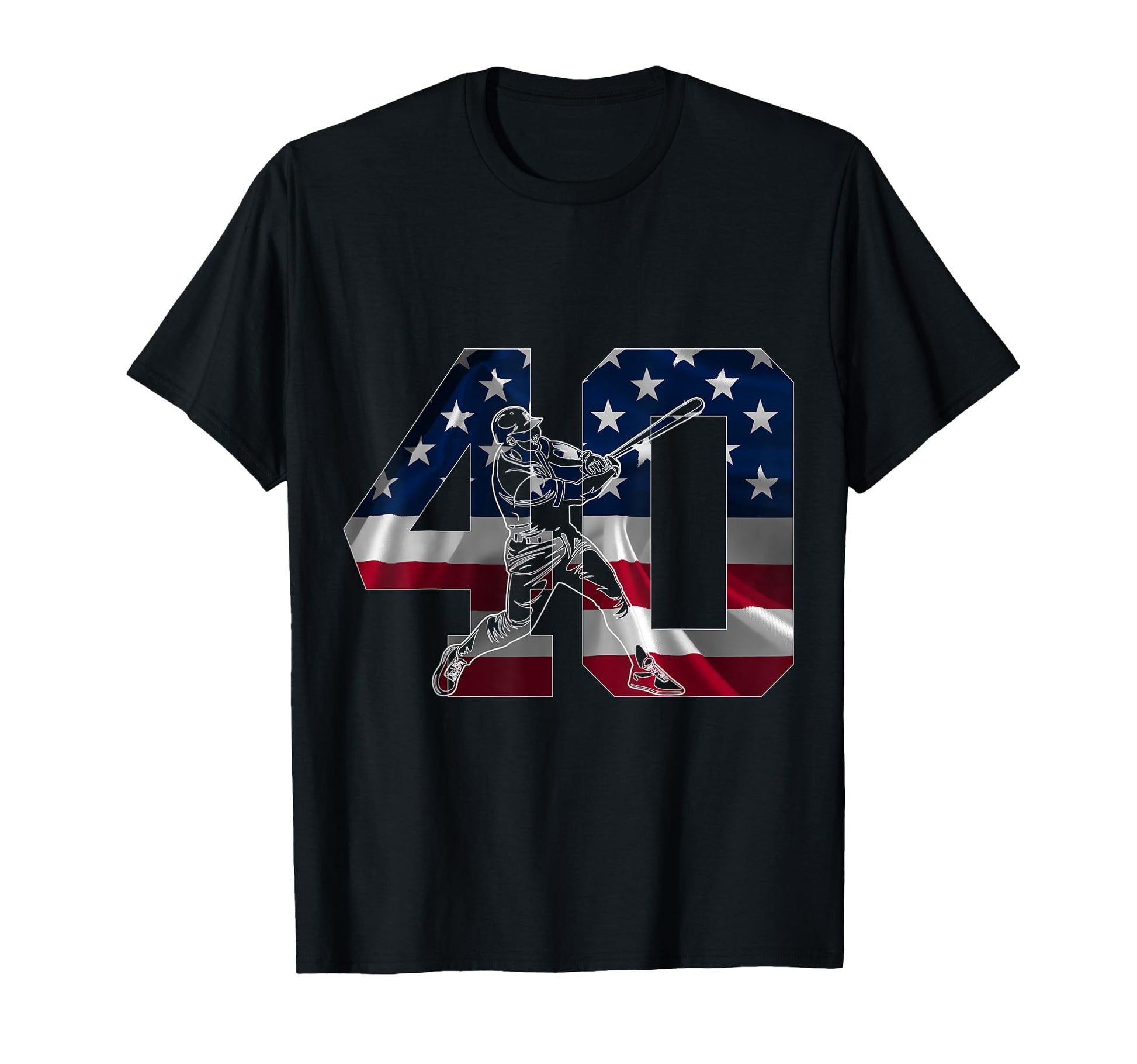 Number 40 Years Baseball 40Th Birthday T-Shirt - Novelty Apparel Unisex - T-Shirt, Sweatshirt, Hoodie