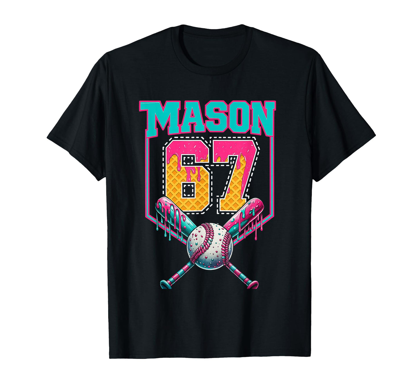 Trendy Mason 67 Mem Ice Cream Drip T-Shirt - Novelty Apparel Men Women - T-Shirt, Sweatshirt, Hoodie