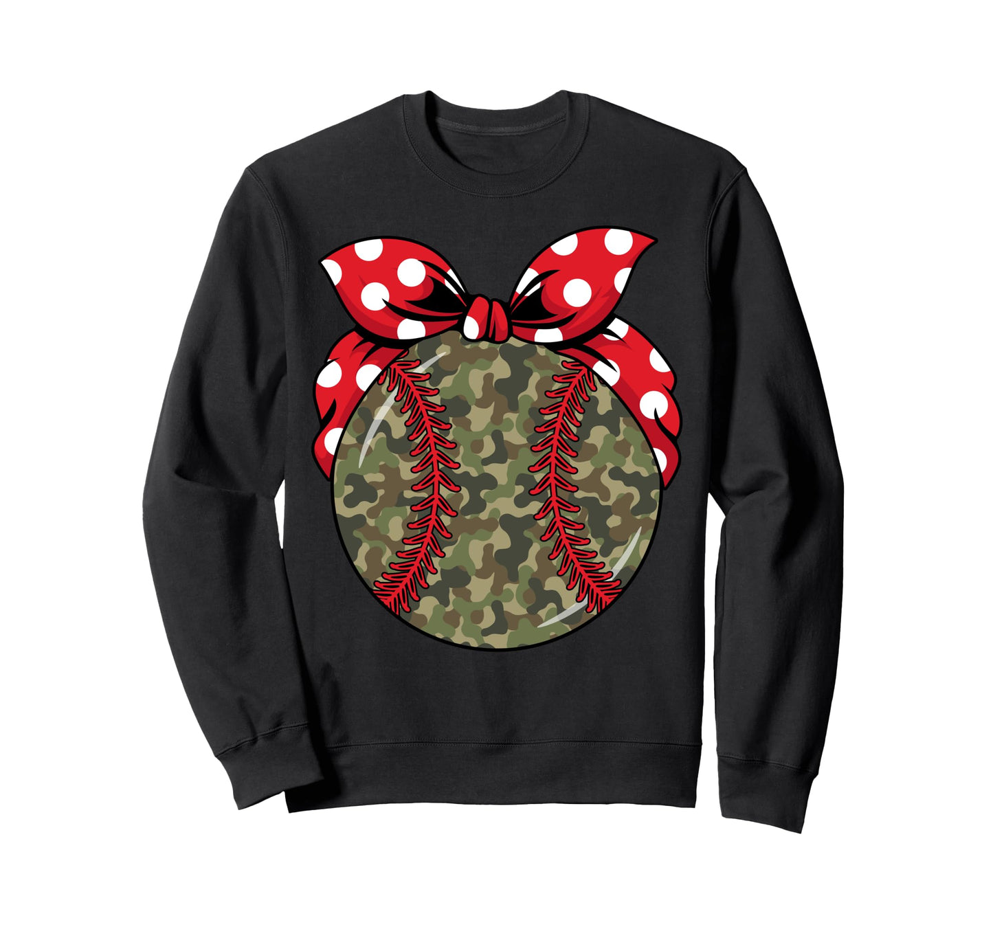 Baseball Camo Bow Softball Checkered Hoodie - Novelty Apparel for Adults - T-Shirt, Sweatshirt, Hoodie