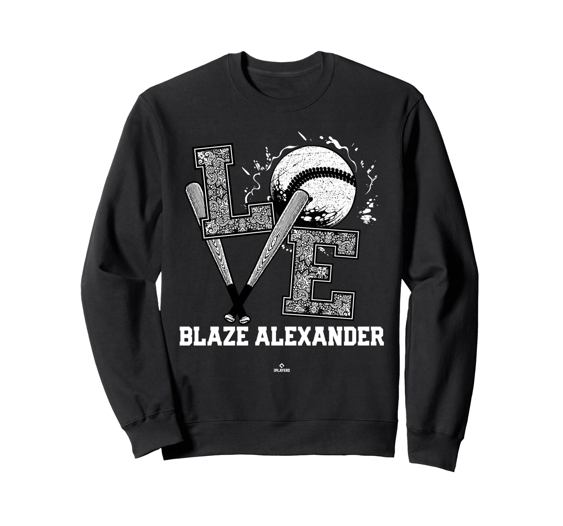 Distressed Baseball Love Blaze Sweatshirt - Unique Graphic Men Women - T-Shirt, Sweatshirt, Hoodie