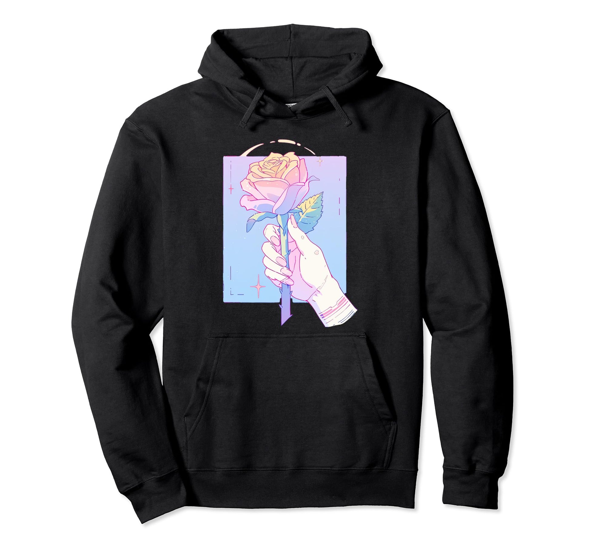 Pastel Y2K Rose Flower Aesthetic Hoodie - Custom Art Print for Adults - T-Shirt, Sweatshirt, Hoodie