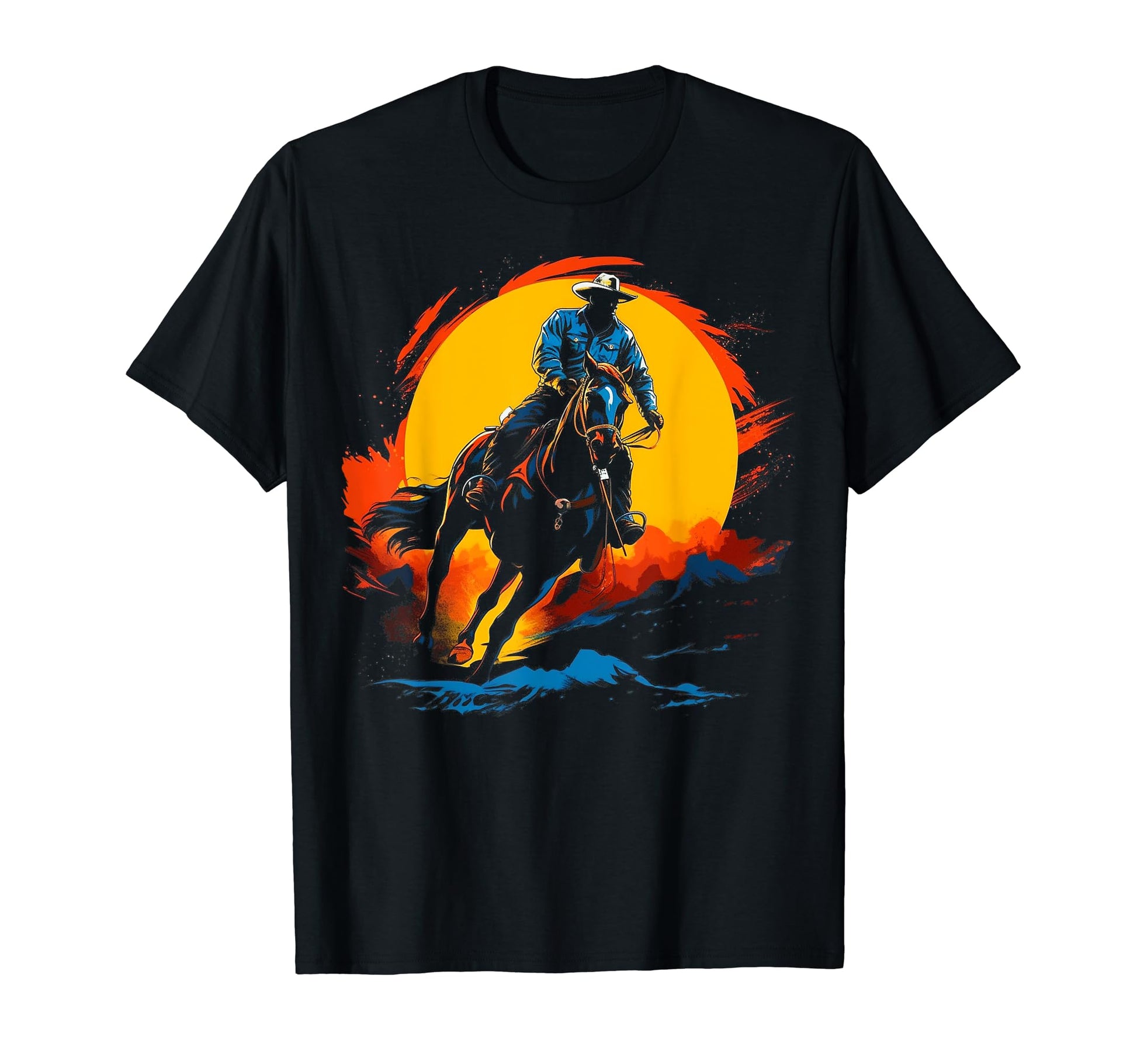 Cowboy Rodeo Horse Riding Usa Cowboy T-Shirt - Novelty Apparel Unisex - T-Shirt, Sweatshirt, Hoodie