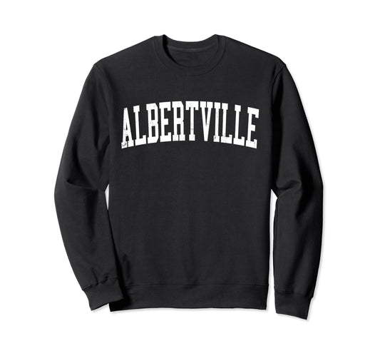 Albertville Al Distressed White Sweatshirt - Casual Everyday Wear Unisex - T-Shirt, Sweatshirt, Hoodie