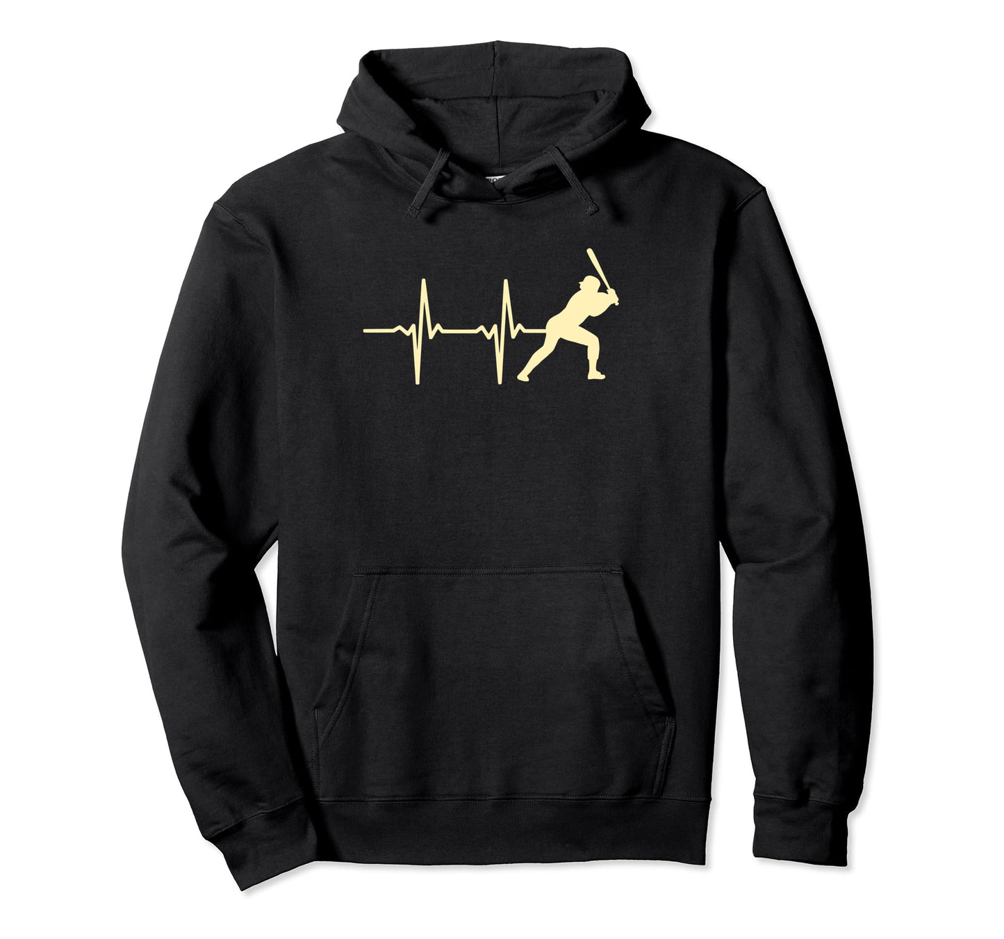 Heart Beat Baseball Humour Funny Hoodie - Casual Everyday Wear Men Women - T-Shirt, Sweatshirt, Hoodie