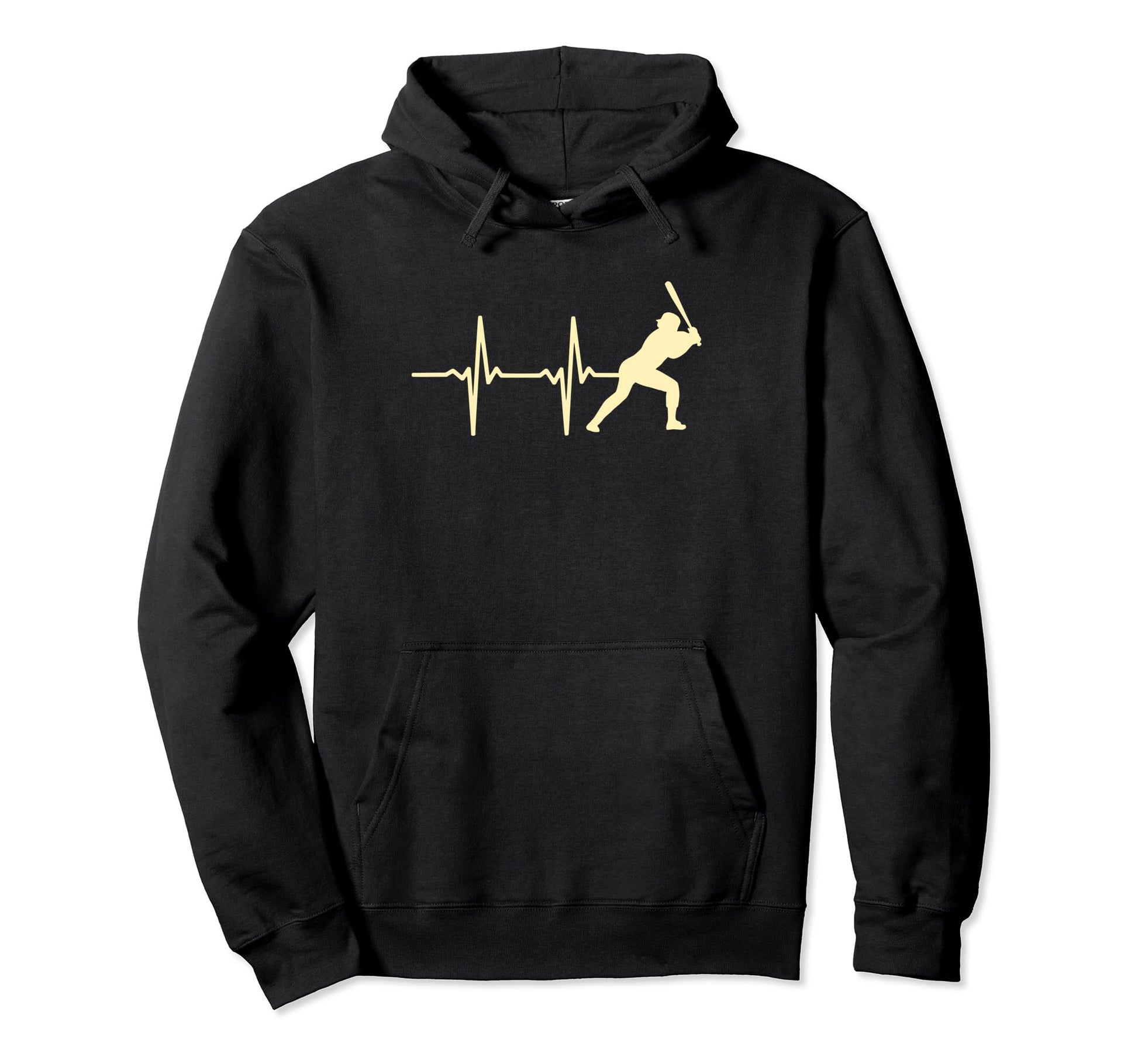 Heart Beat Baseball Humour Funny Hoodie - Casual Everyday Wear Men Women - T-Shirt, Sweatshirt, Hoodie