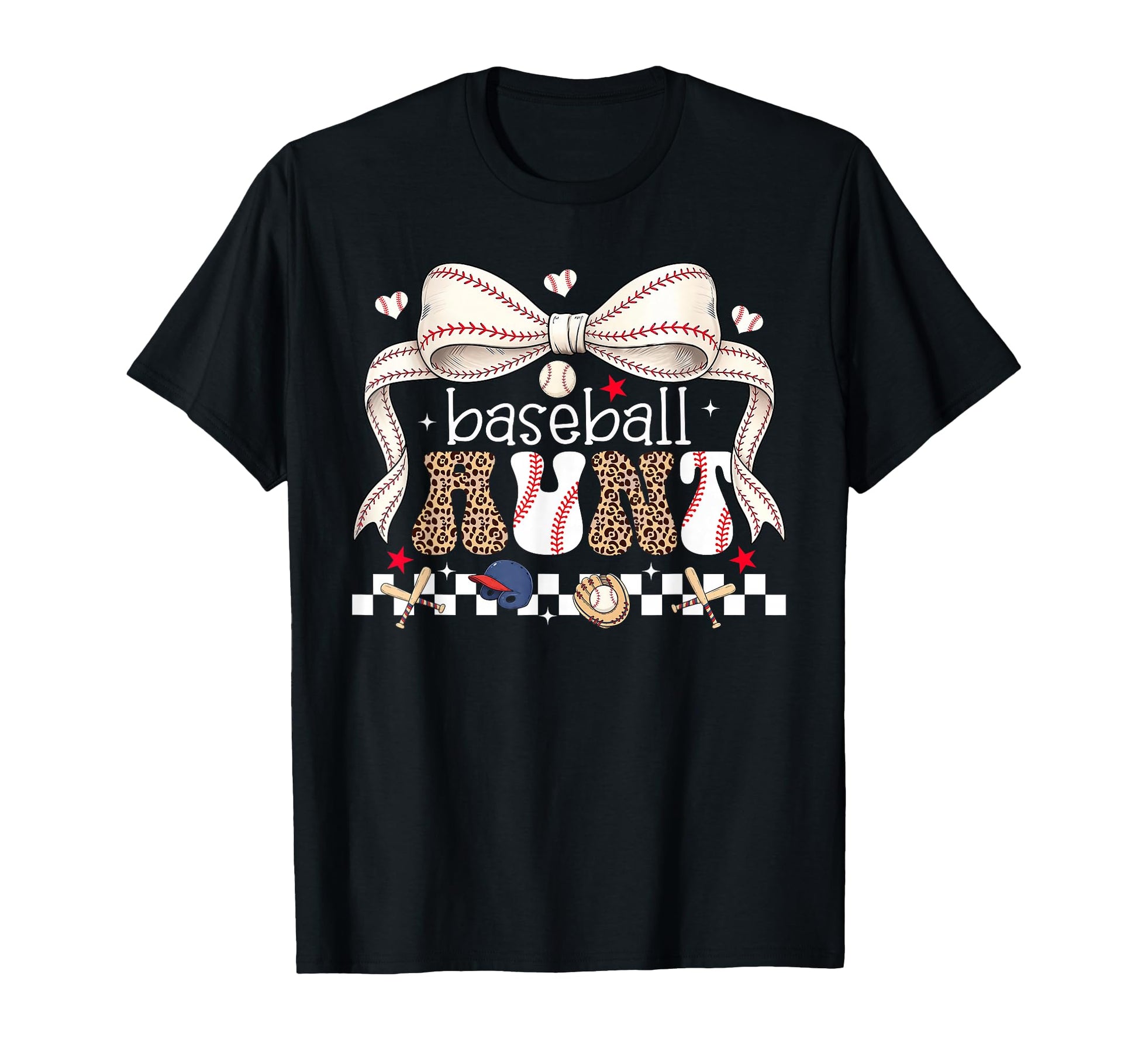 Baseball Aunt Coquette Bow Baseball T-Shirt - Minimalist Print for Adults - T-Shirt, Sweatshirt, Hoodie